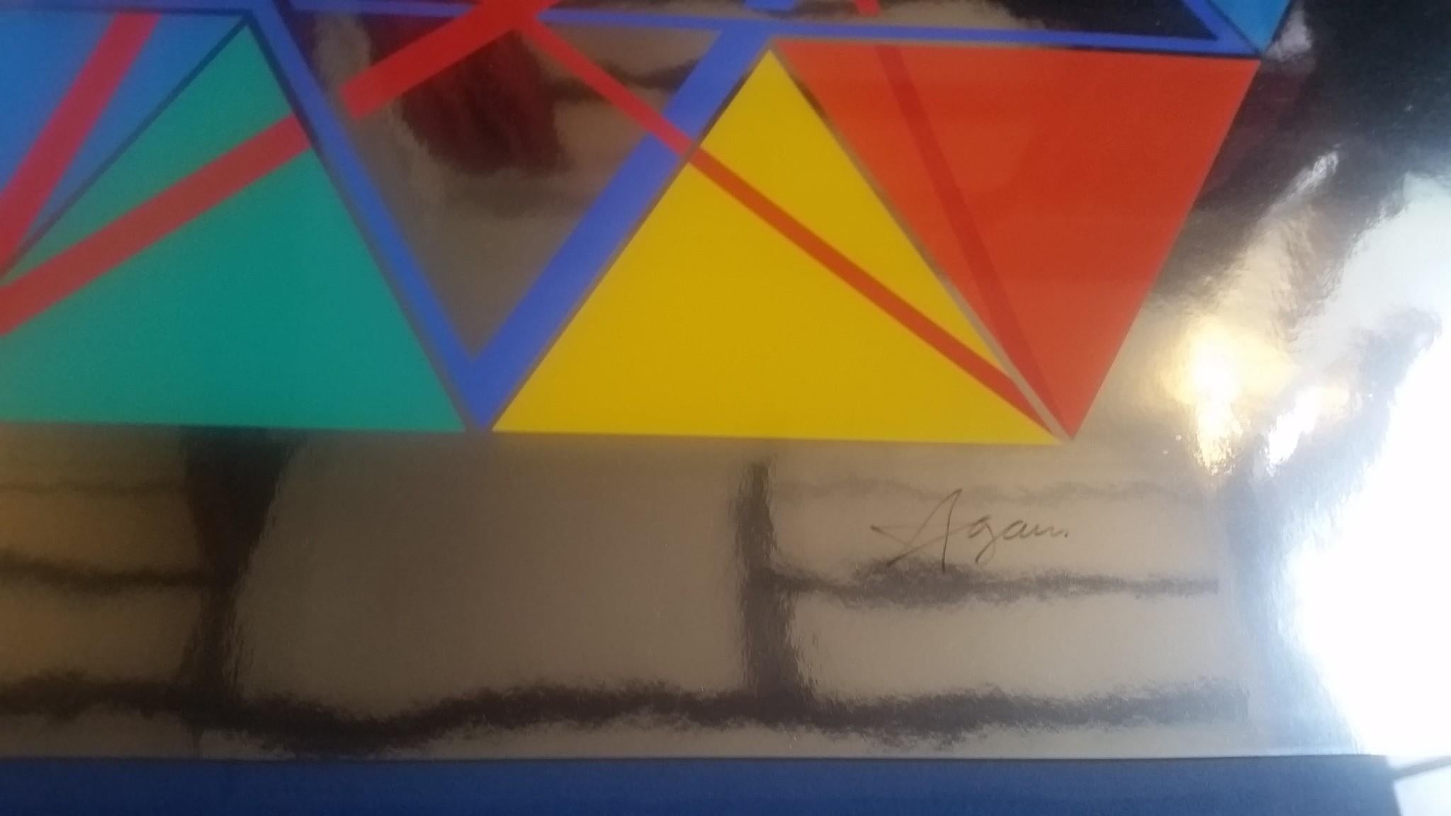 Yaacov Agam - Étoile de David - Illusionnisme abstrait, 1979, sérigraphie signée
Signé et numéroté par l'artiste édition 223 / 250
Avec cadre
Taille de l'œuvre : 60 x 53 cm
Dimensions avec cadre : 75 x 69 x 3,5 cm
Prix : 1400€ pour ce travail