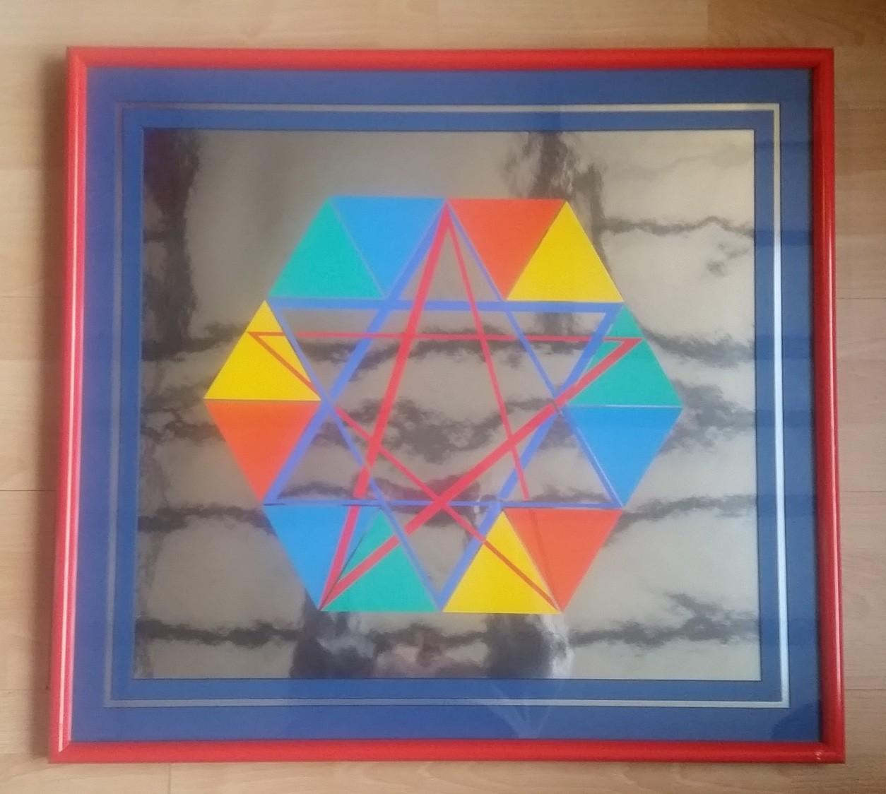 Yaacov Agam - Star of David - Abstract Illusionism, 1979  In Good Condition For Sale In Saint ouen, FR