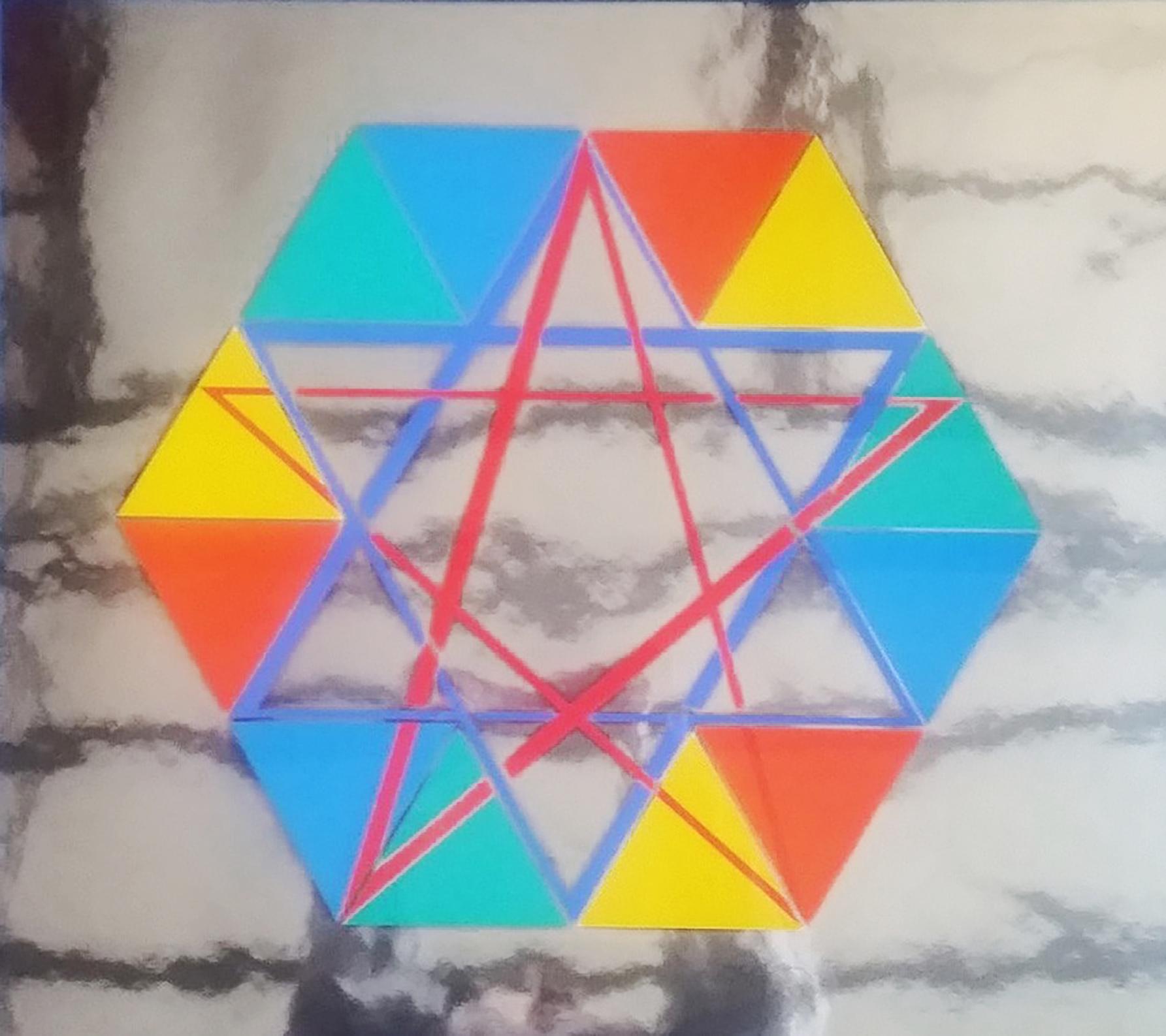 Papier Yaacov Agam - Étoile de David - Illusionnisme abstrait, 1979  en vente