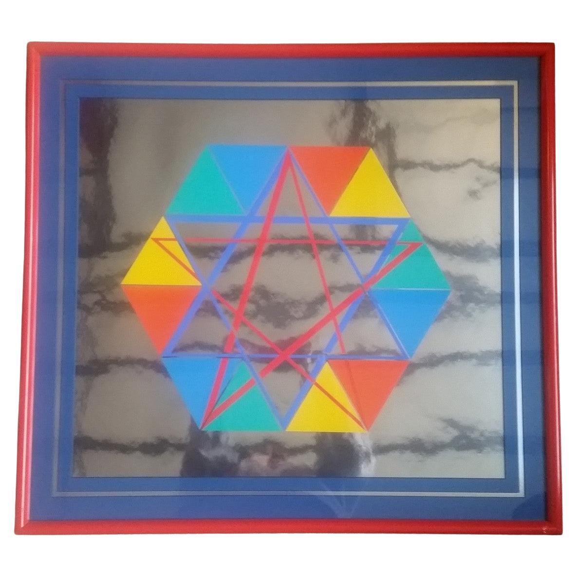 Yaacov Agam - Star of David - Abstract Illusionism, 1979  For Sale