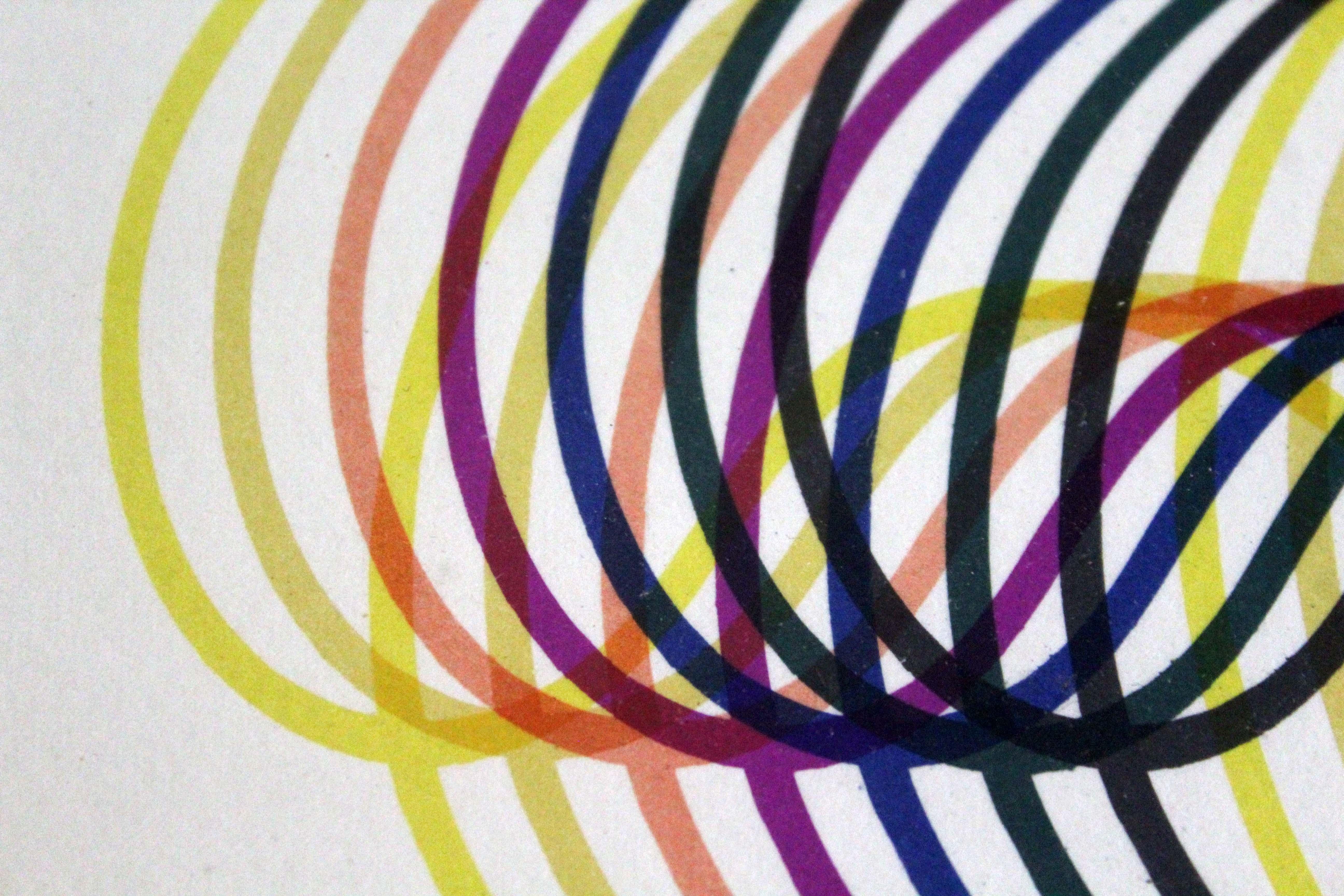Late 20th Century Yaacov Agam Swirls from the Swirl Suite Signed Serigraph Hc 1984 Framed