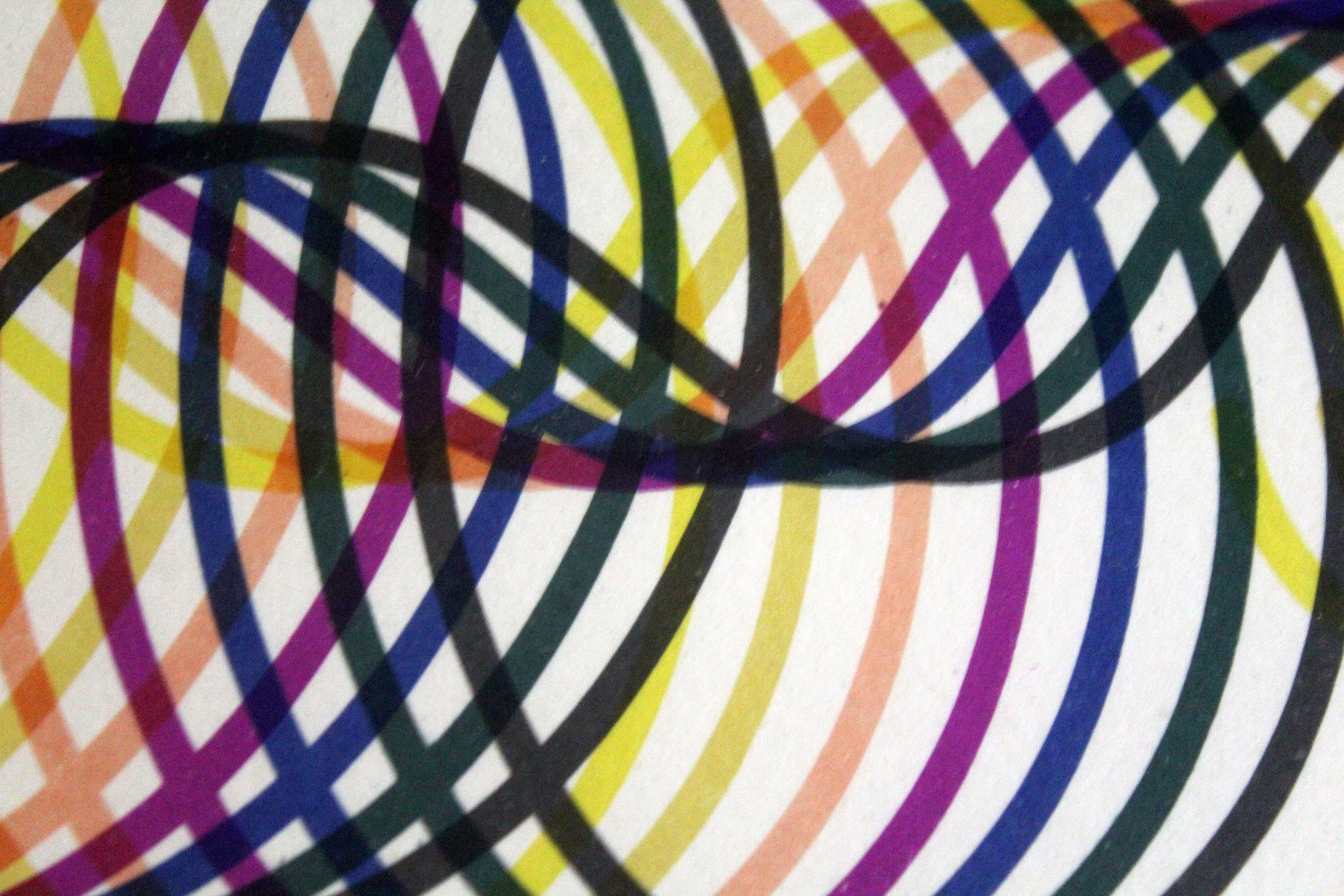 Paper Yaacov Agam Swirls from the Swirl Suite Signed Serigraph Hc 1984 Framed