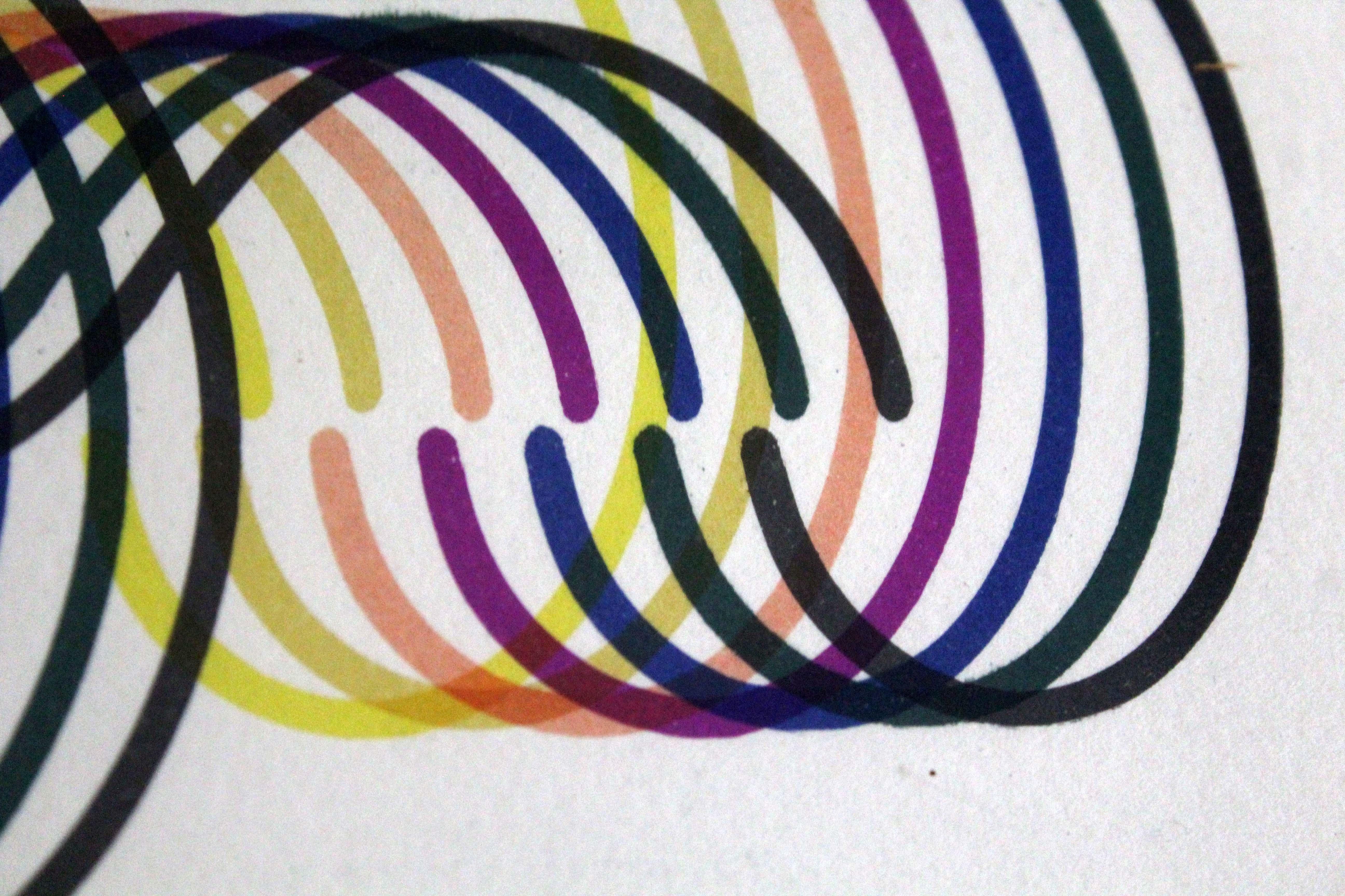 Yaacov Agam Swirls from the Swirl Suite Signed Serigraph Hc 1984 Framed 2