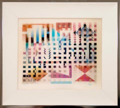 Yaacov Agam Vision Integration Firmato Arte Cinetica Agamografo 22/25 H.C. Incorniciato