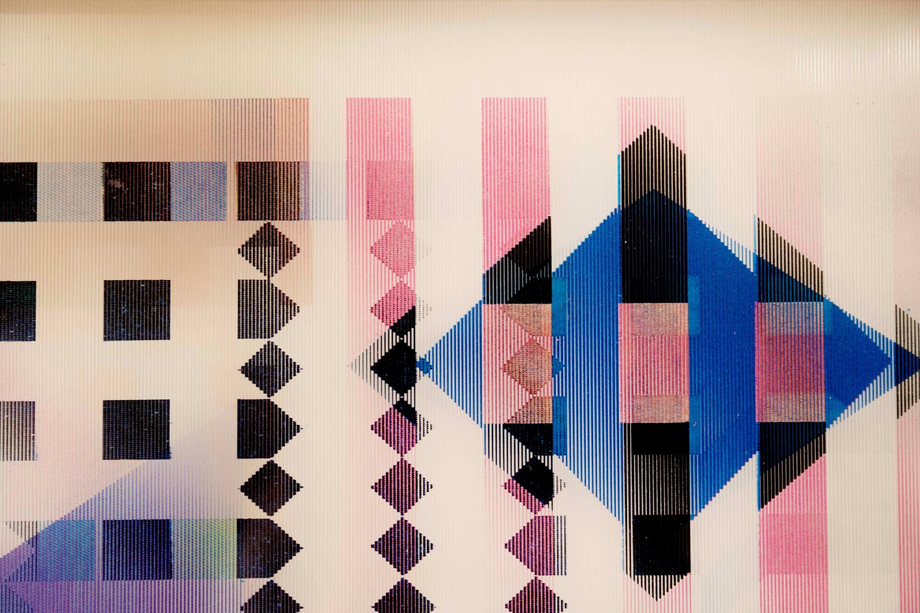 Paper Yaacov Agam Vision Integration Signed Kinetic Art Agamograph 22/25 H.C. Framed