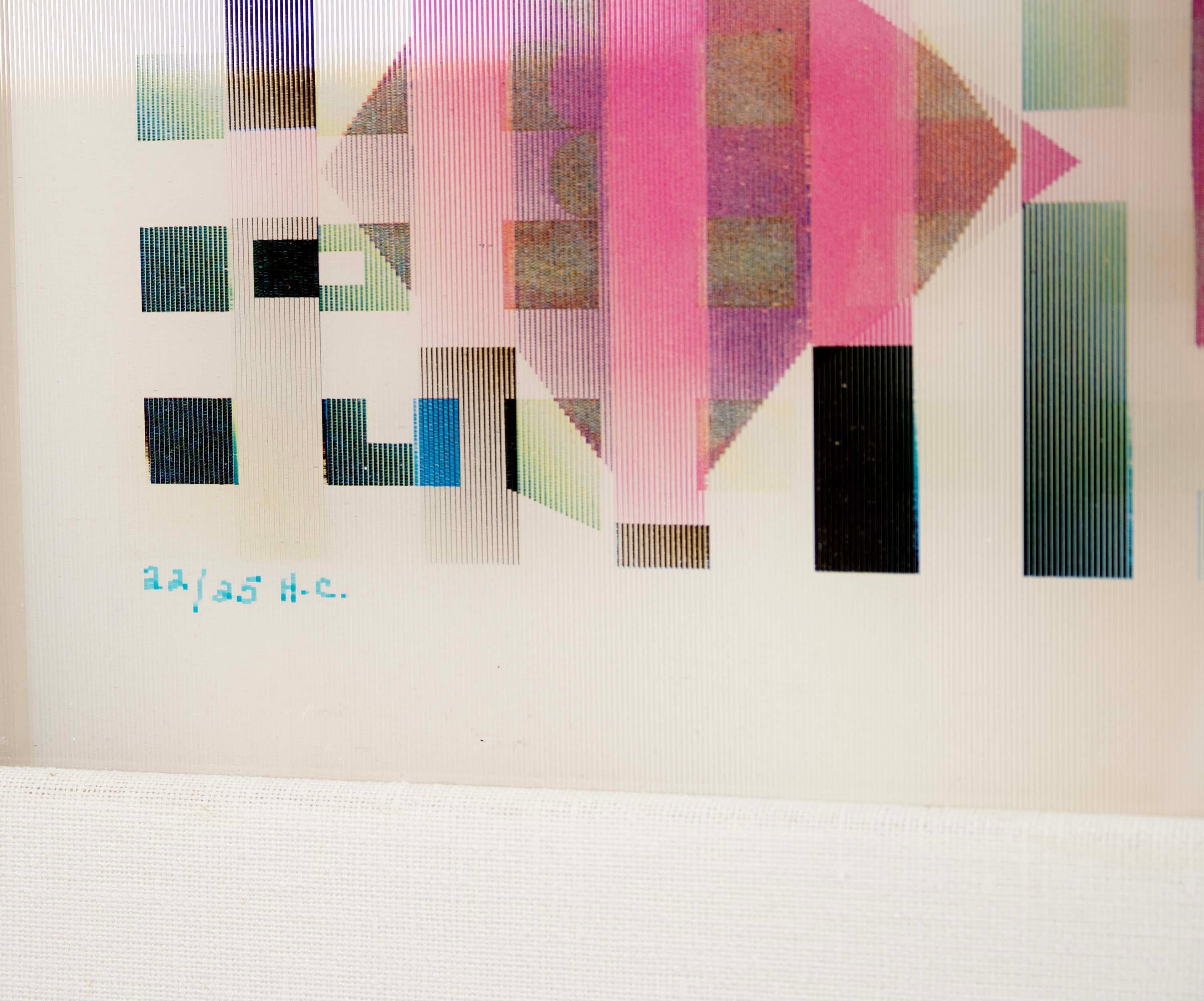 Yaacov Agam Vision Integration Signed Kinetic Art Agamograph 22/25 H.C. Framed 1