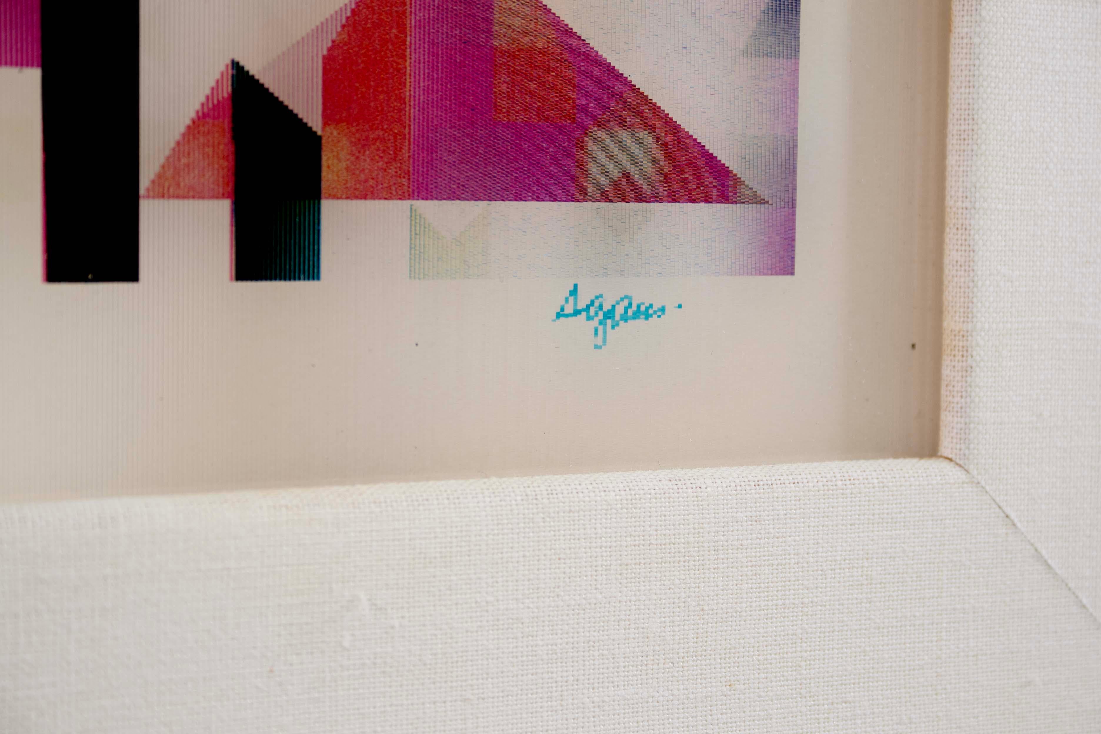 Yaacov Agam Vision Integration Signed Kinetic Art Agamograph 22/25 H.C. Framed 3