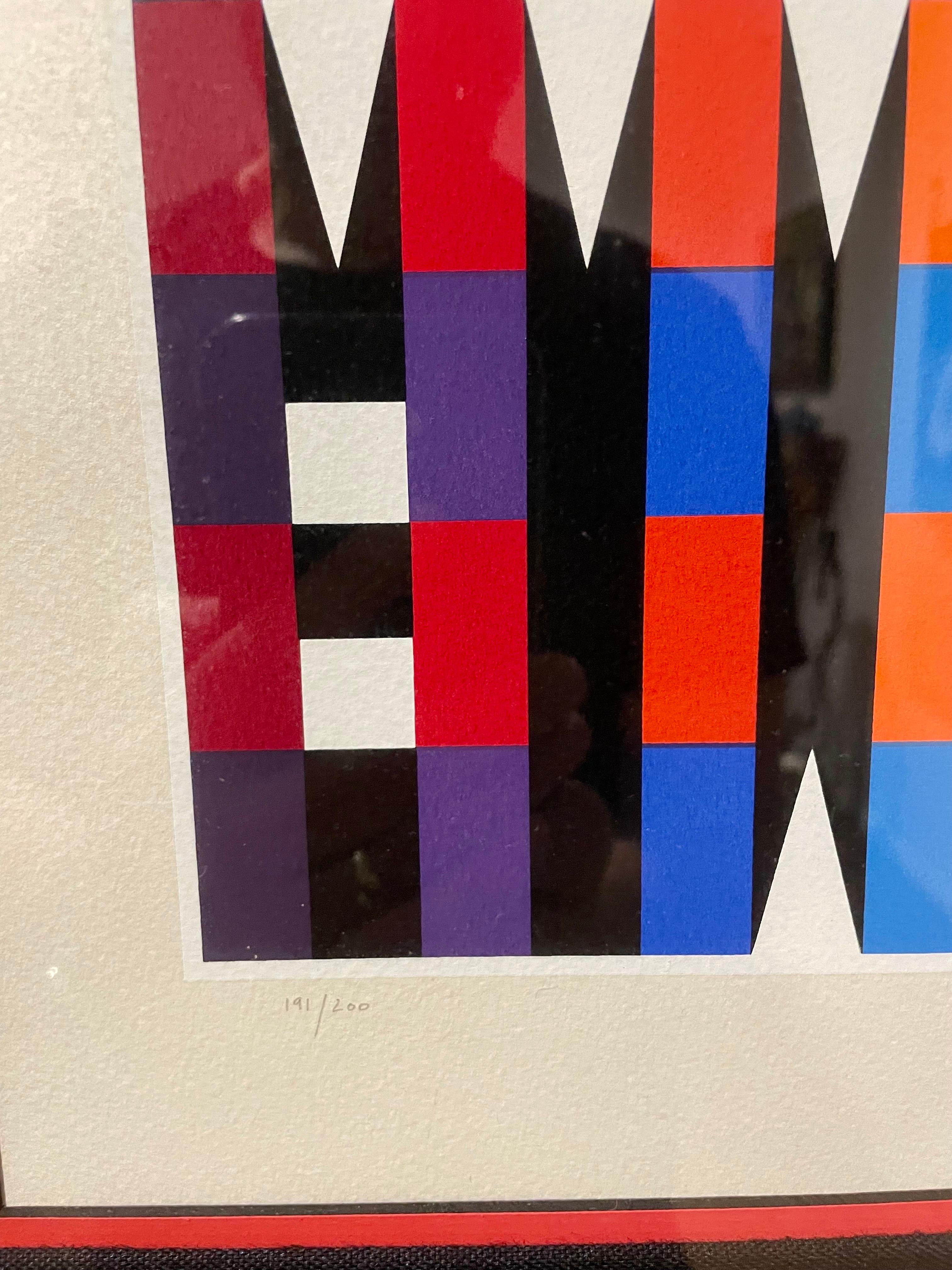 North American Yaacov Agam Yucatan Modern Signed Serigraph Framed Signed & Numberedom Mum a