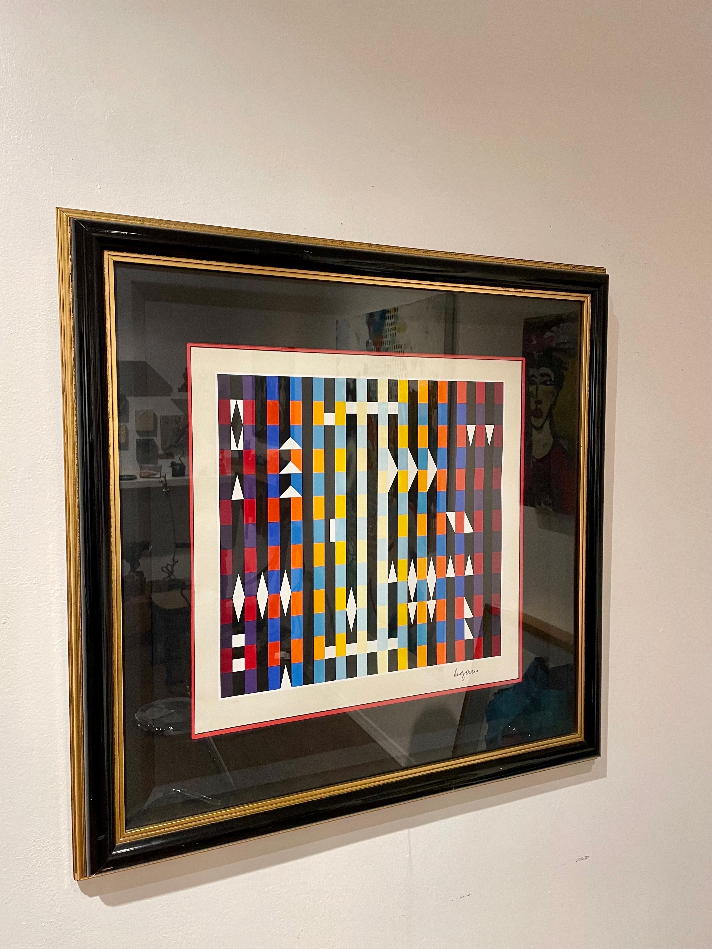 Yaacov Agam Yucatan Modern Signed Serigraph Framed Signed & Numberedom Mum a In Good Condition In San Diego, CA