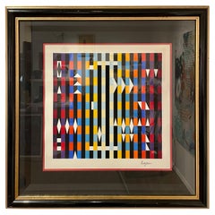 Yaacov Agam Yucatan Modern Signed Serigraph Framed Signed & Numberedom Mum a