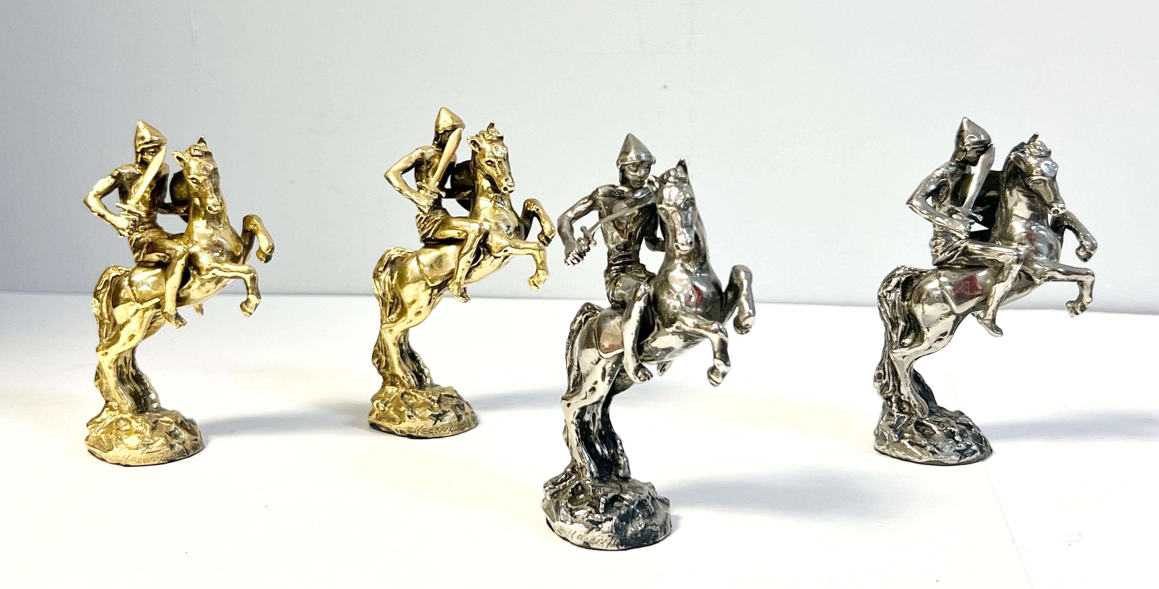 Yaacov Heller Sculptural Chess Set King David and Bathsheba  For Sale 4