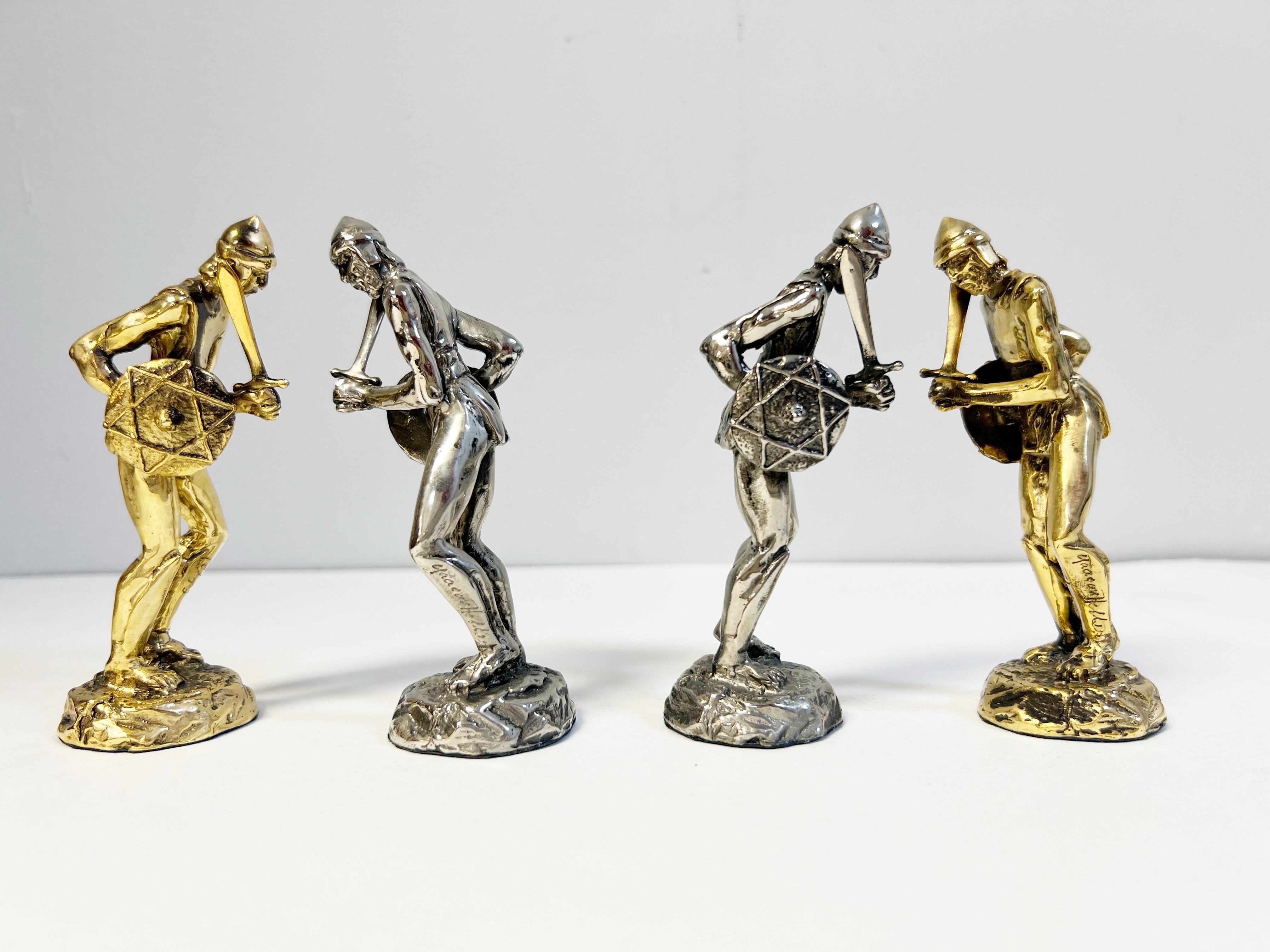 Yaacov Heller Sculptural Chess Set King David and Bathsheba  For Sale 3