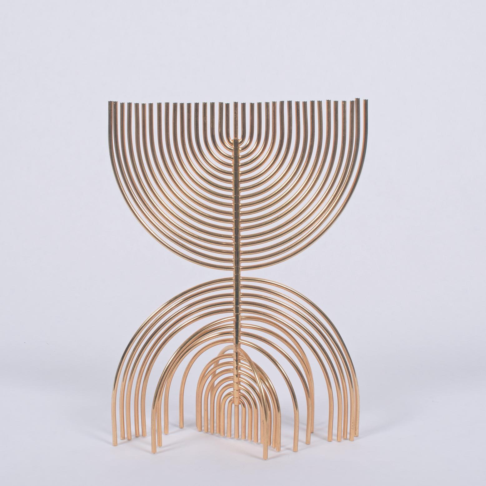 Signed and numbered Agam 300/900 Kinetic sculpture solid brass with 24-carat gold plate.