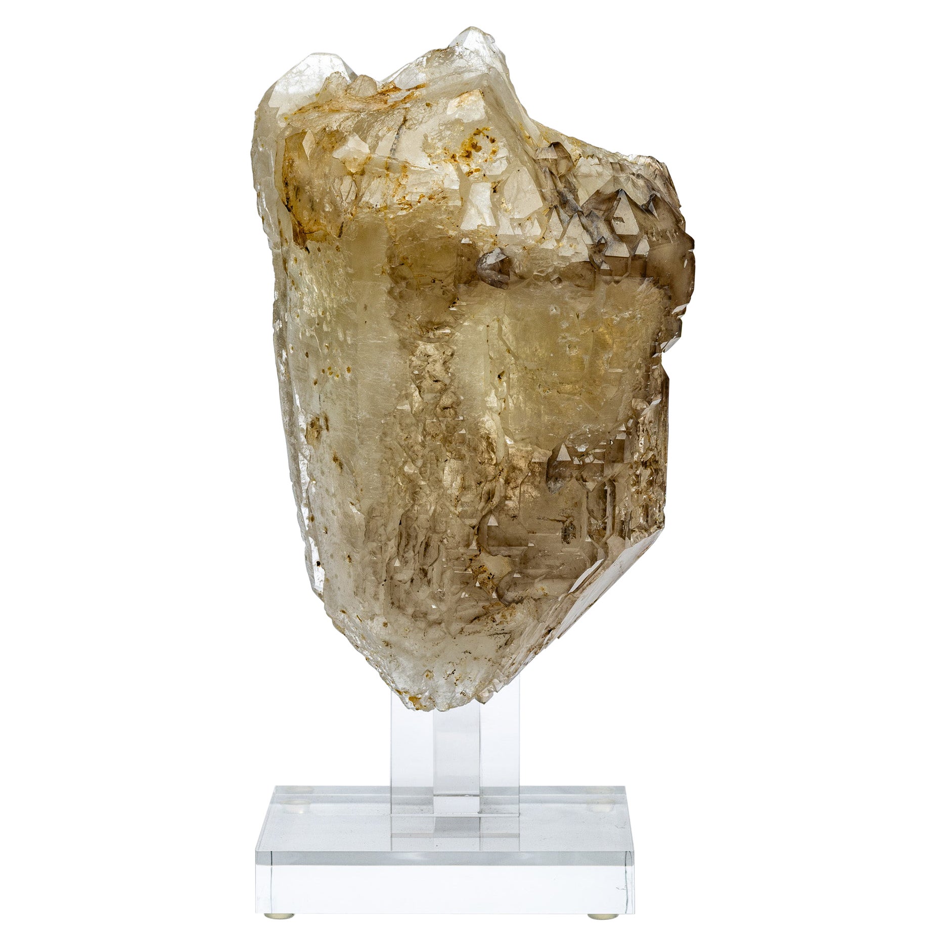 Yacare Natural Smokey Brazilian Quartz Point Mounted on Custom Acrylic Base
