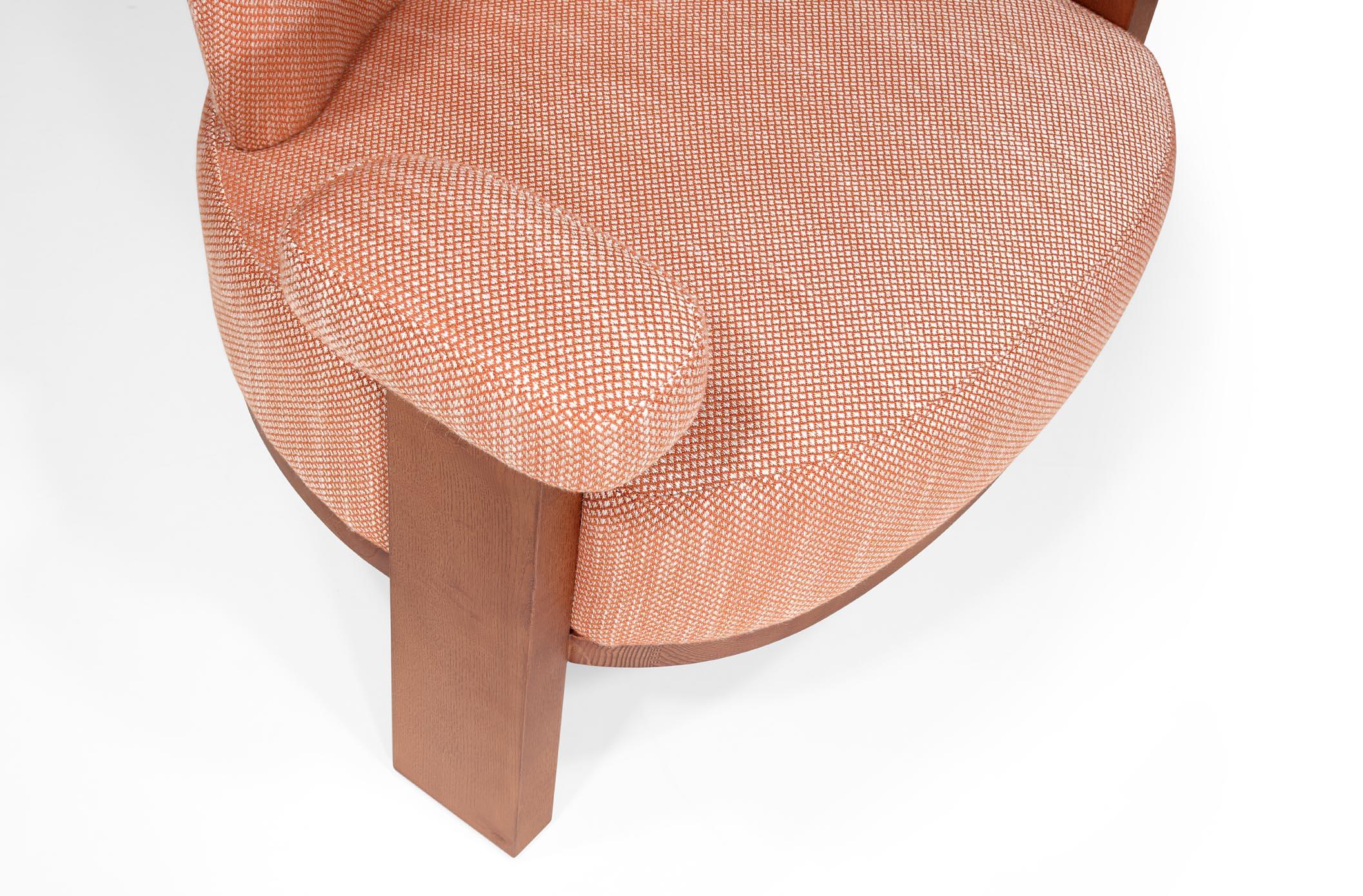 Fabric Yachi armchair - Contemporary Upholstered Armchair with Large Backrest For Sale