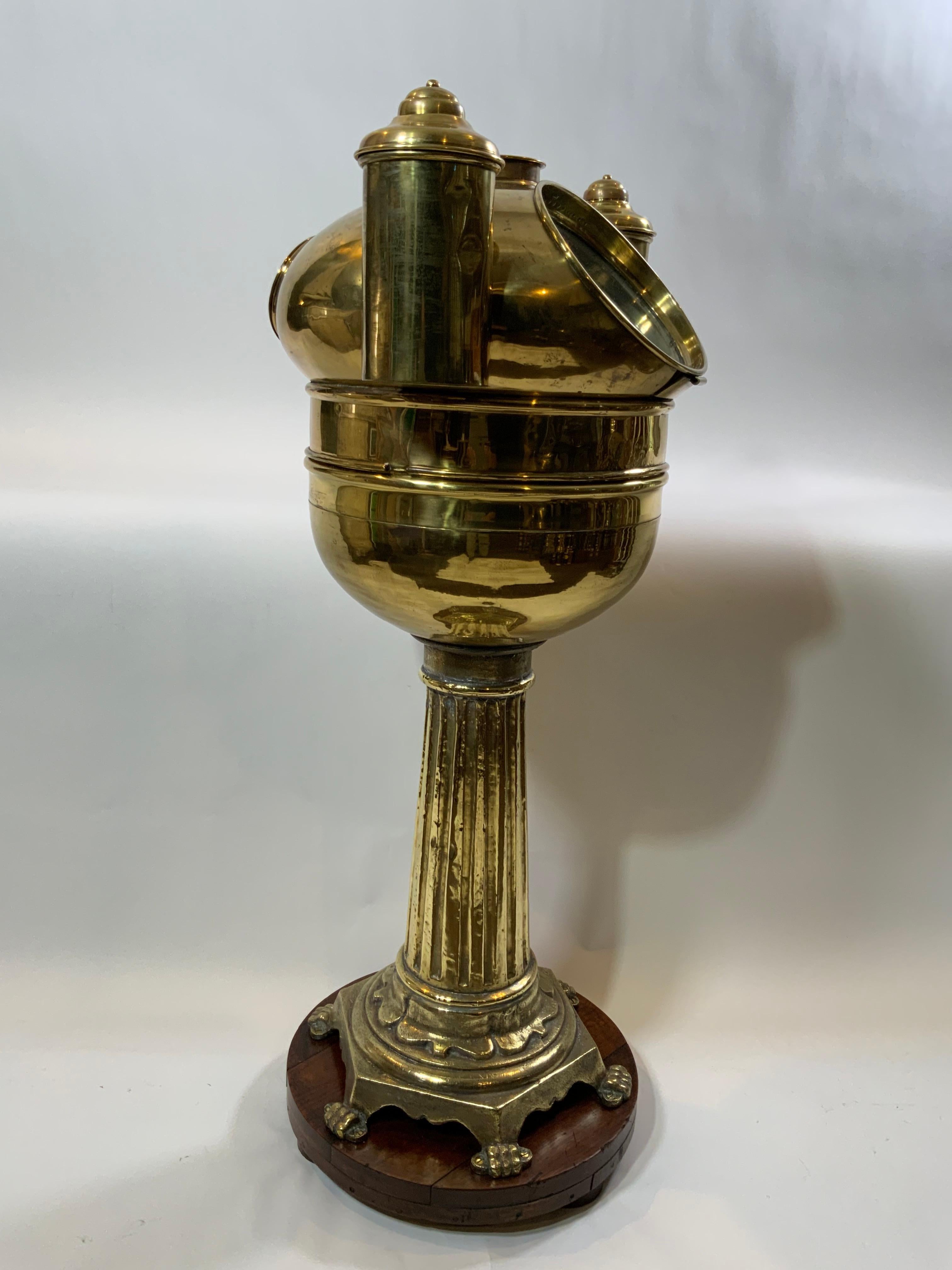 Late 19th Century Yacht Binnacle from Italy Circa 1880 with Dry Card Compass For Sale