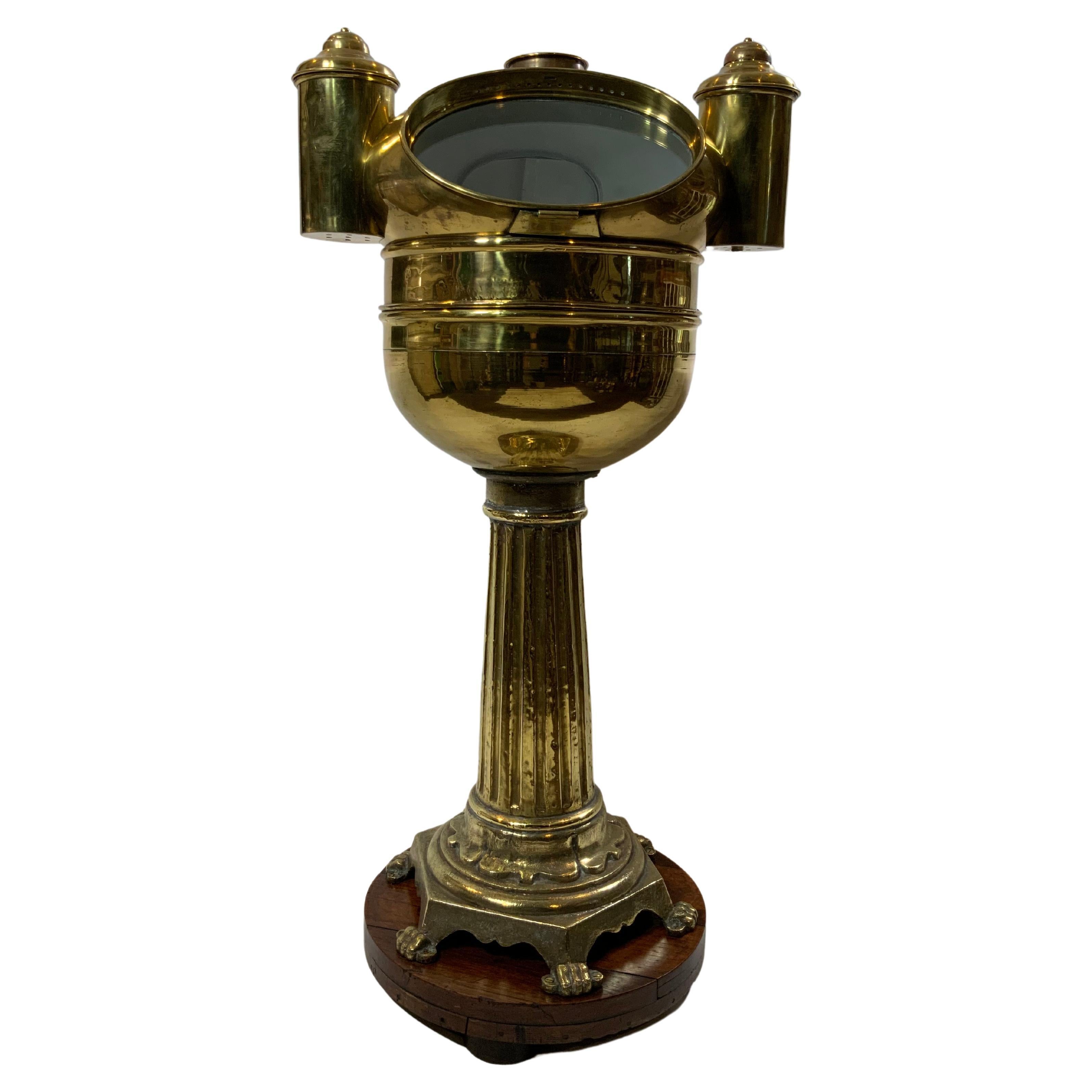 Yacht Binnacle from Italy Circa 1880 with Dry Card Compass For Sale