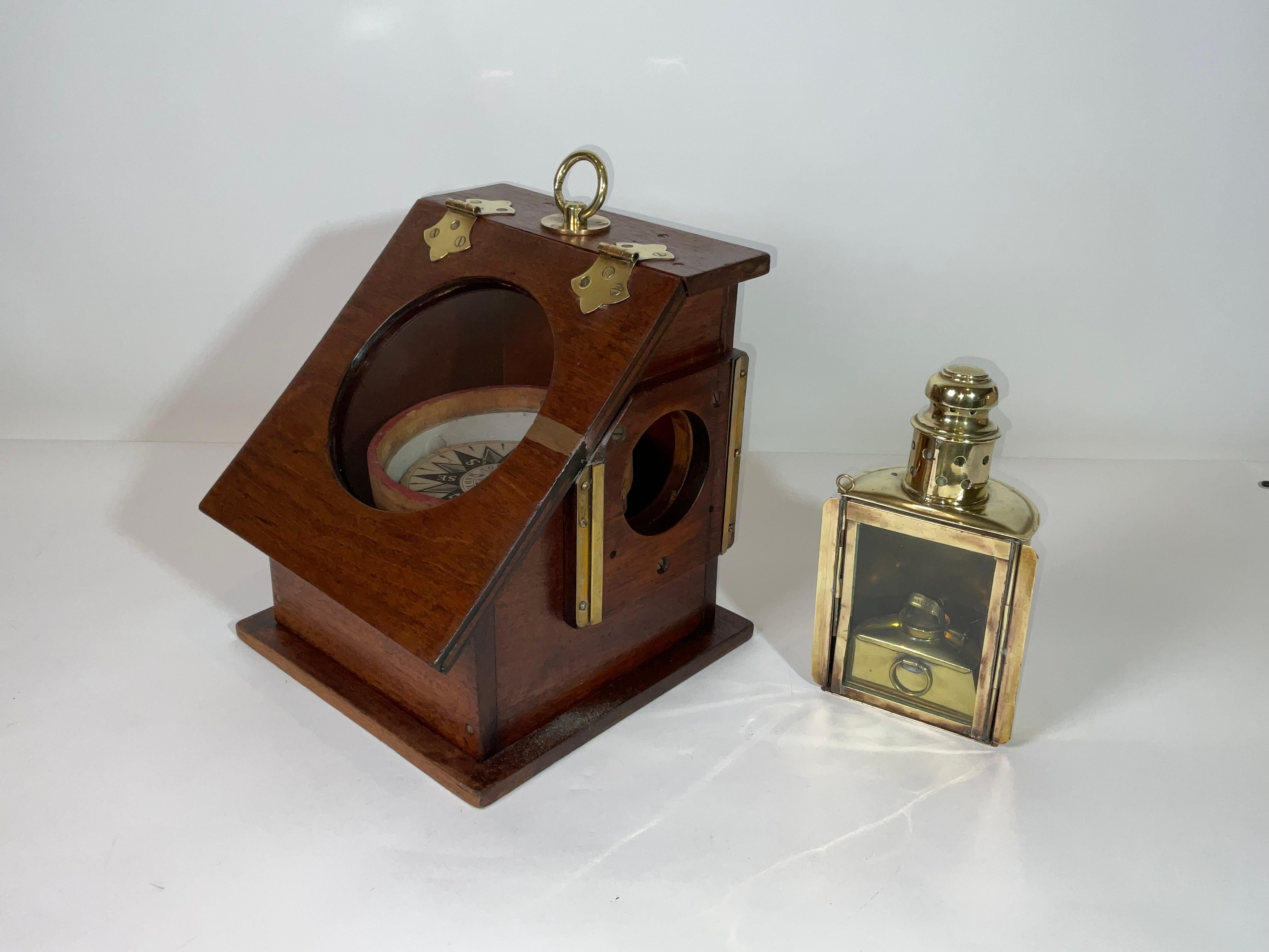 Binnacle de yacht avec compas Wood Bowl en vente 5