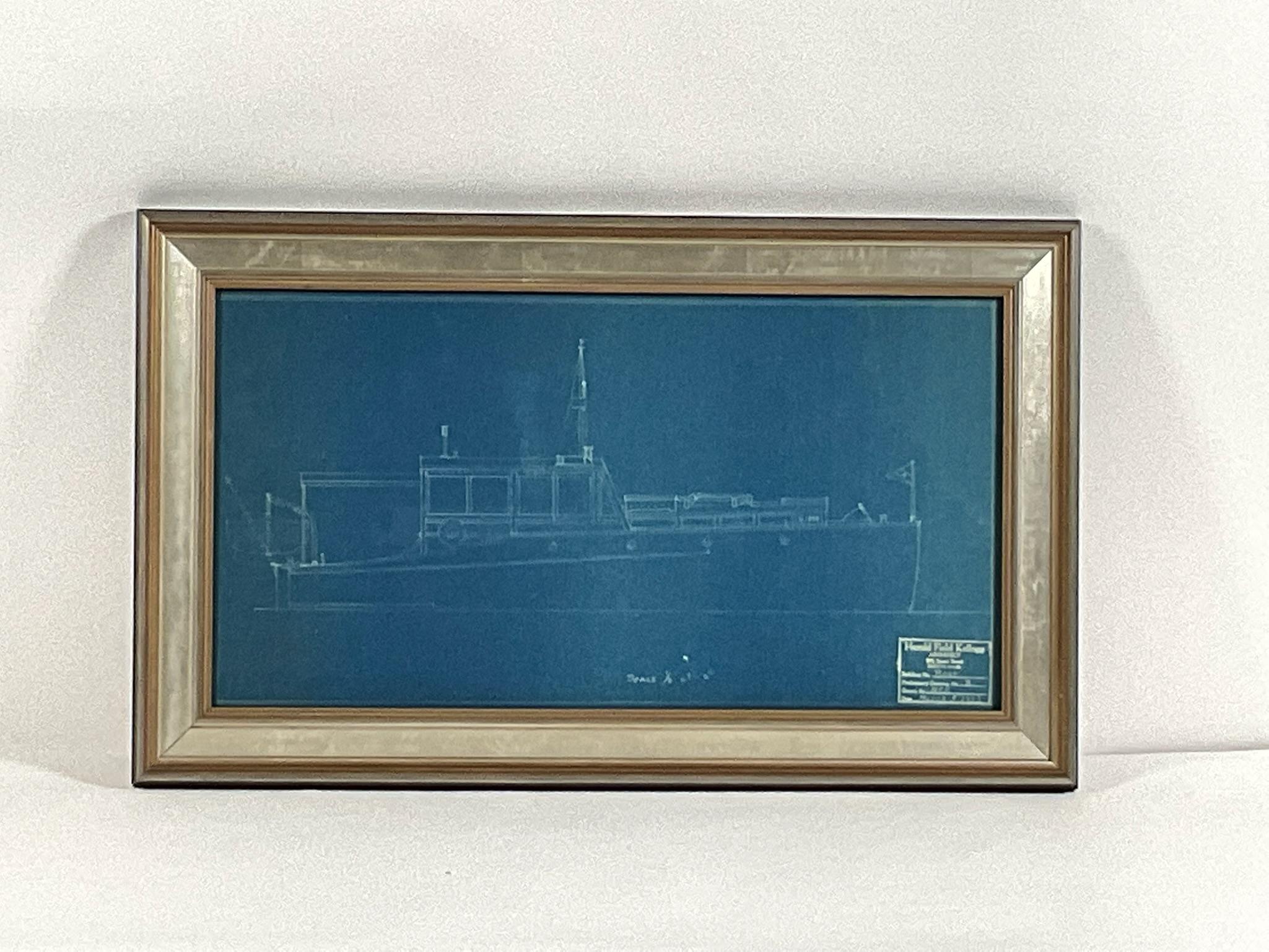 Yacht Blueprint von Harold Field Kellogg (Nordamerikanisch) im Angebot