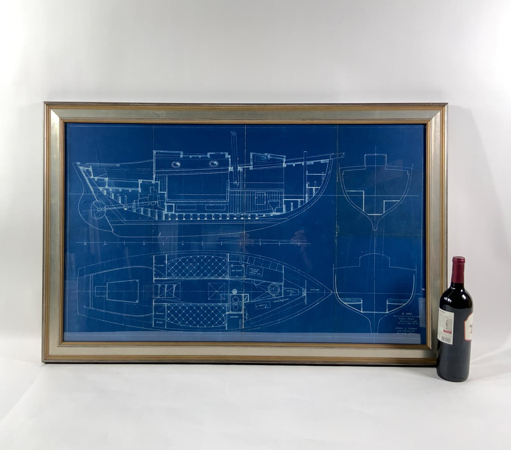 North American Yacht Blueprint by John G Alden, 1931 For Sale