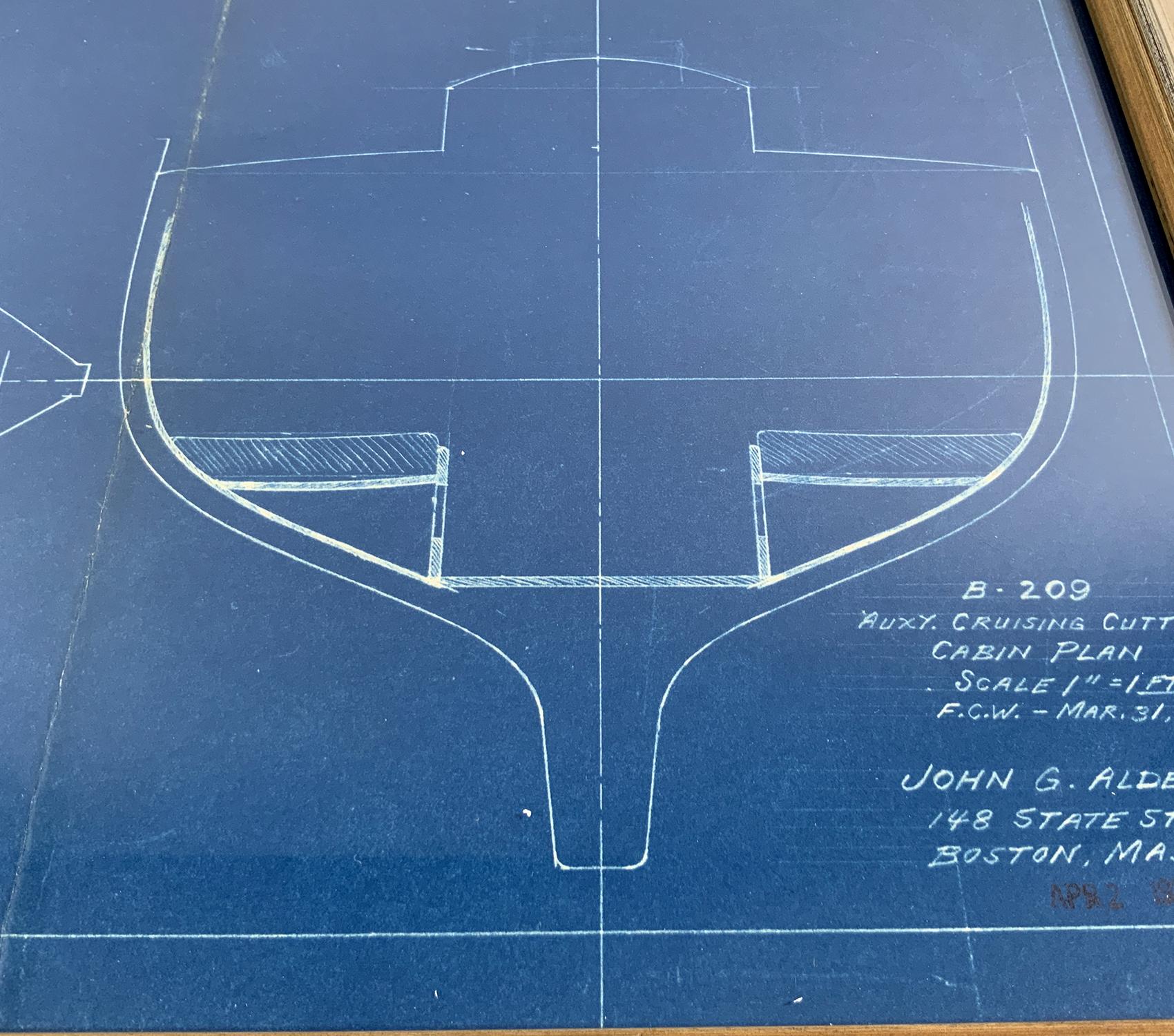 Mid-20th Century Yacht Blueprint by John G Alden, 1931 For Sale