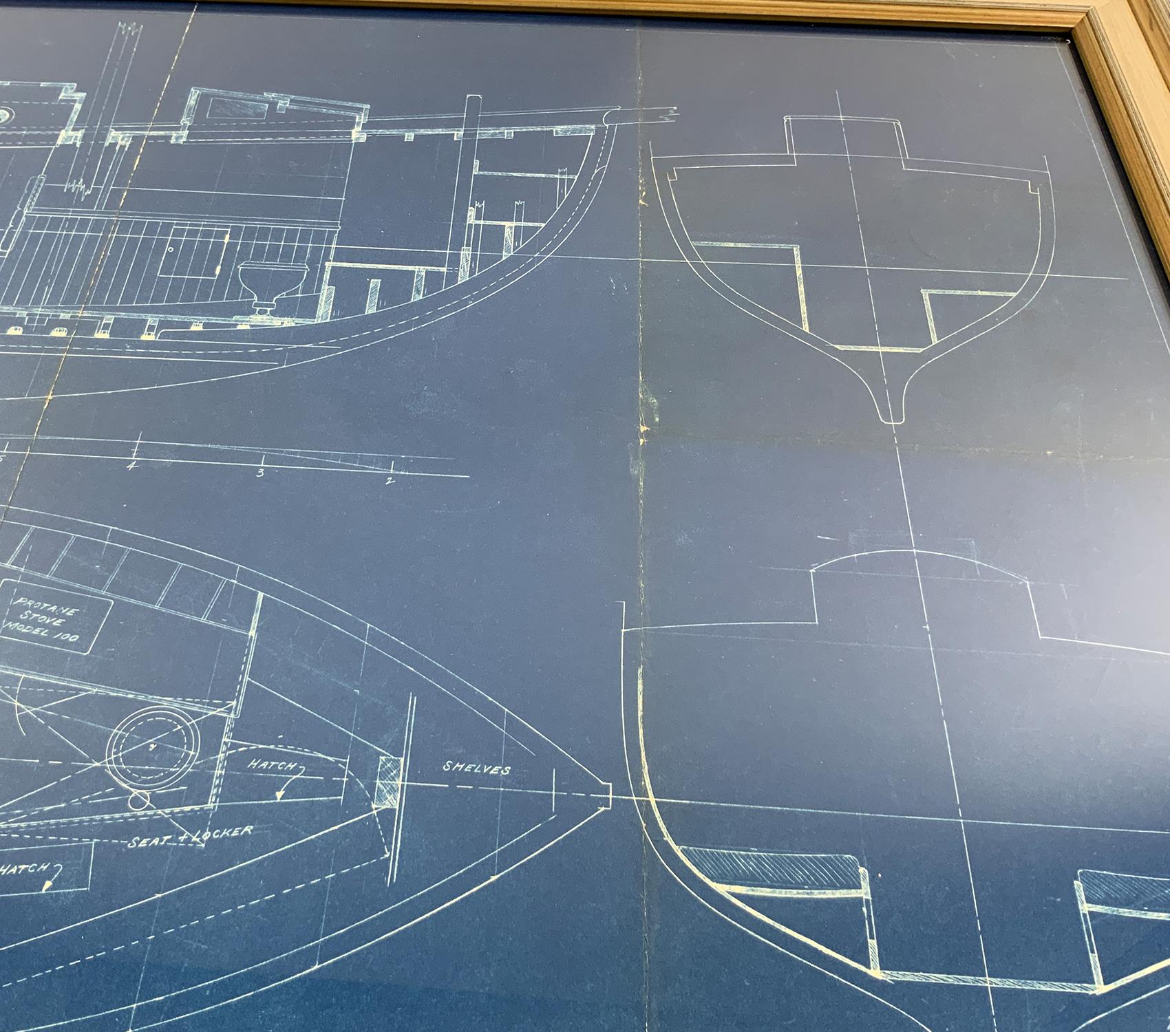 Paper Yacht Blueprint by John G Alden, 1931 For Sale