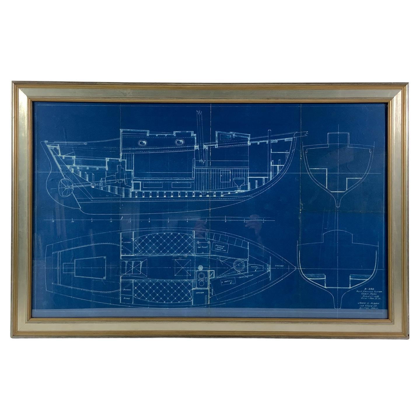 Yacht Blueprint by John G Alden, 1931 For Sale