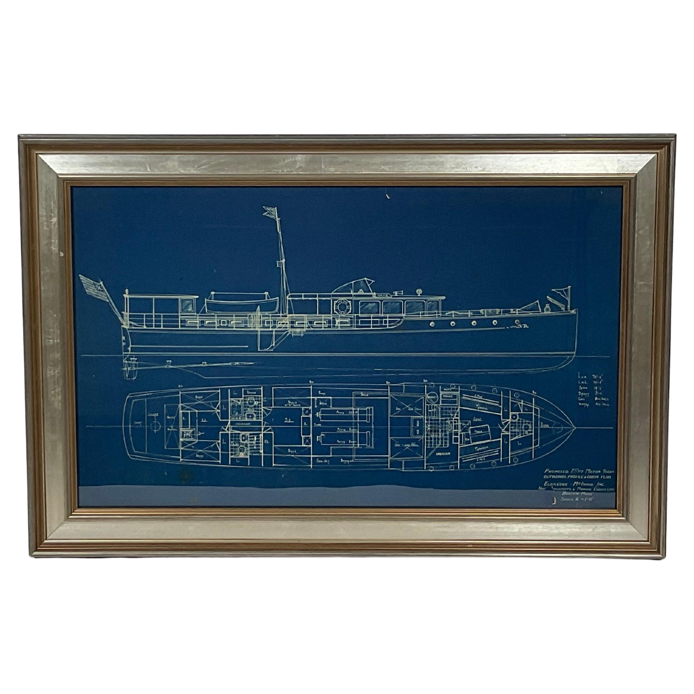 Yacht Blueprint from Eldrigde McInnis For Sale