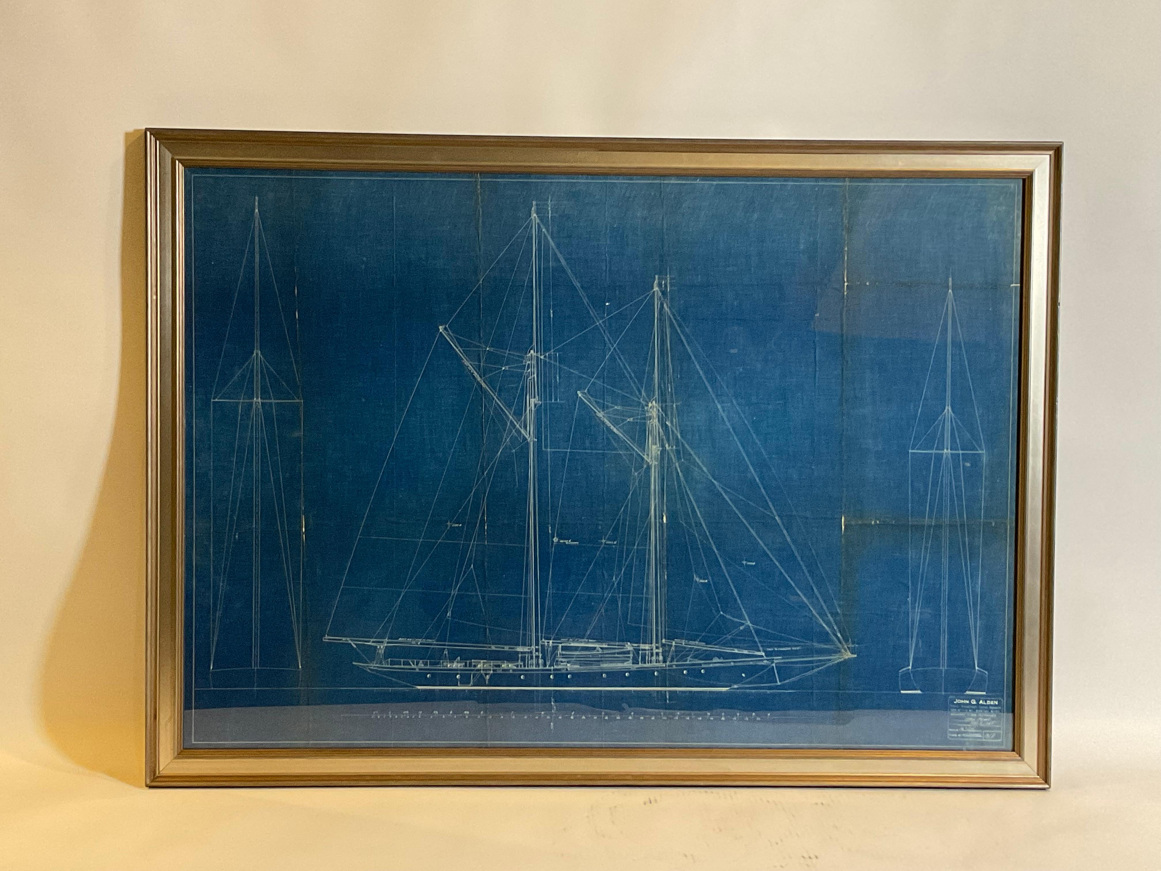 North American Yacht Blueprint From John Alden 1927