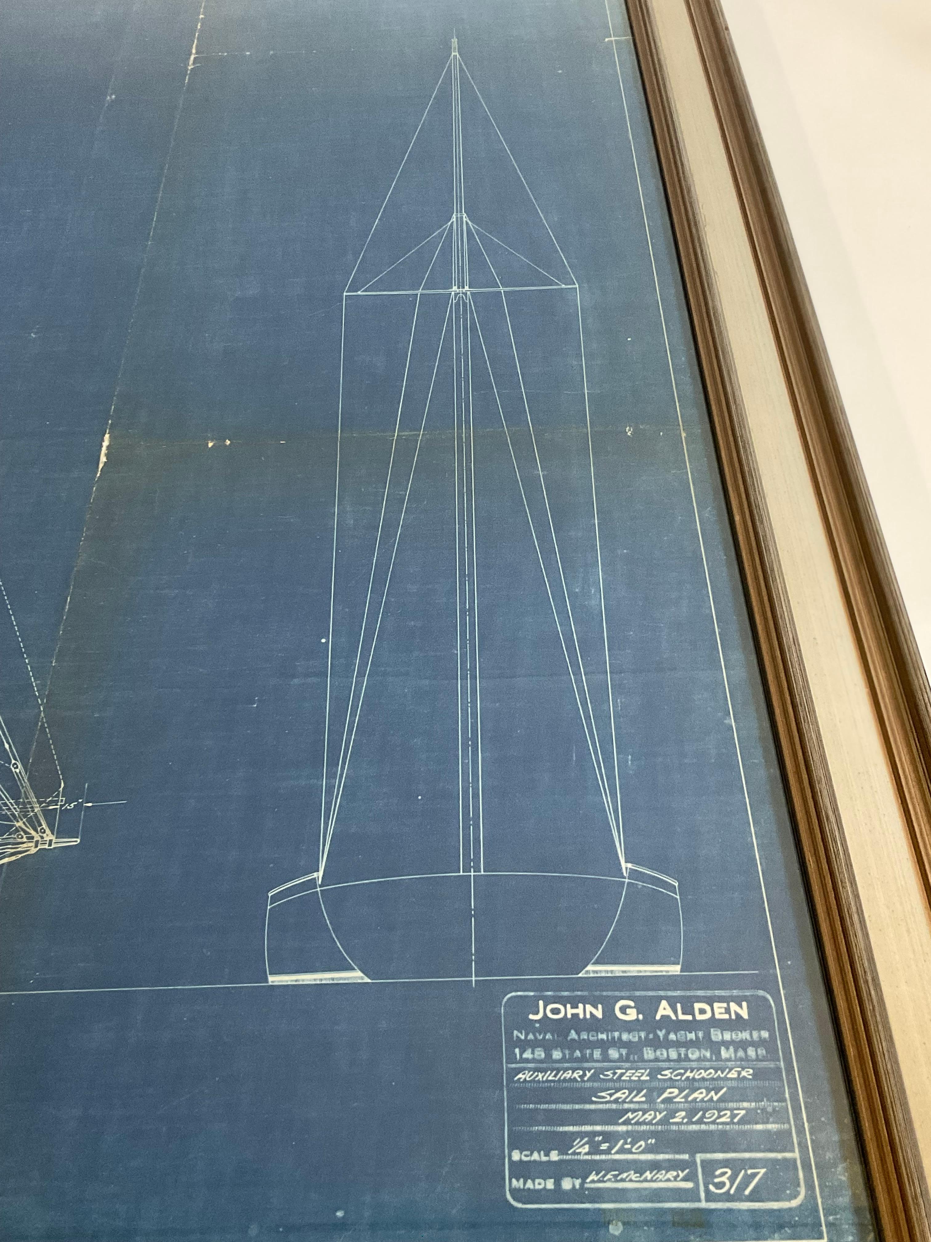 Paper Yacht Blueprint From John Alden 1927