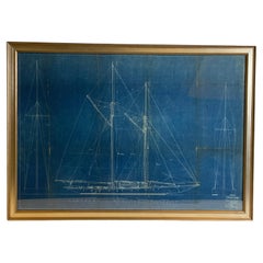 Blauer Yacht- Blueprint von John Alden 1927