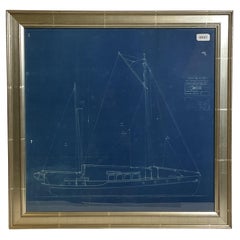 Blauer Yacht- Blueprint von John Alden