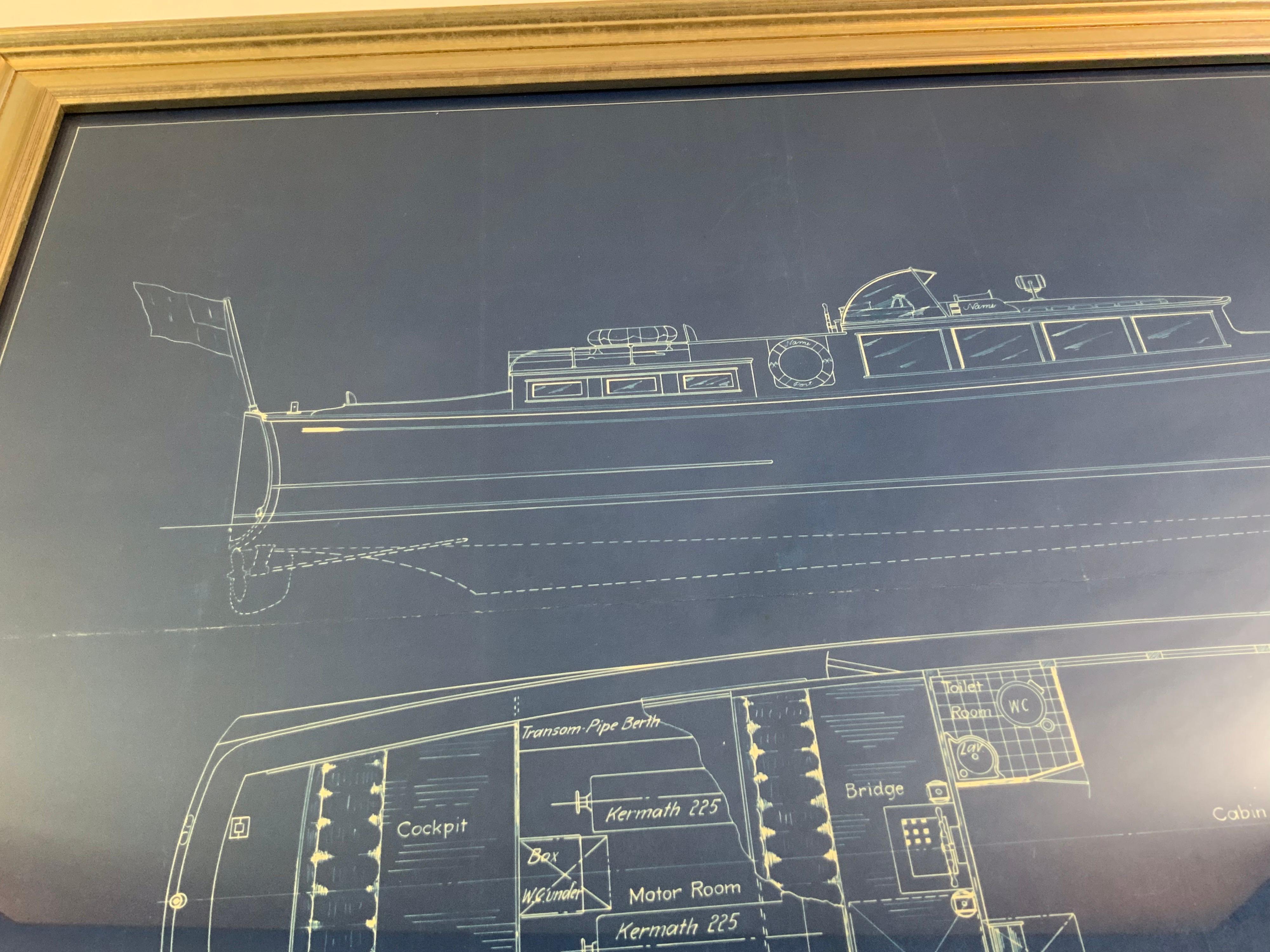 Yacht Blueprint of a Fifty Foot Yacht by Howard Chapelle For Sale 2