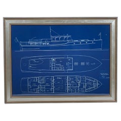 Vintage Yacht Blueprint of a Sixty Foot Fast Cruiser