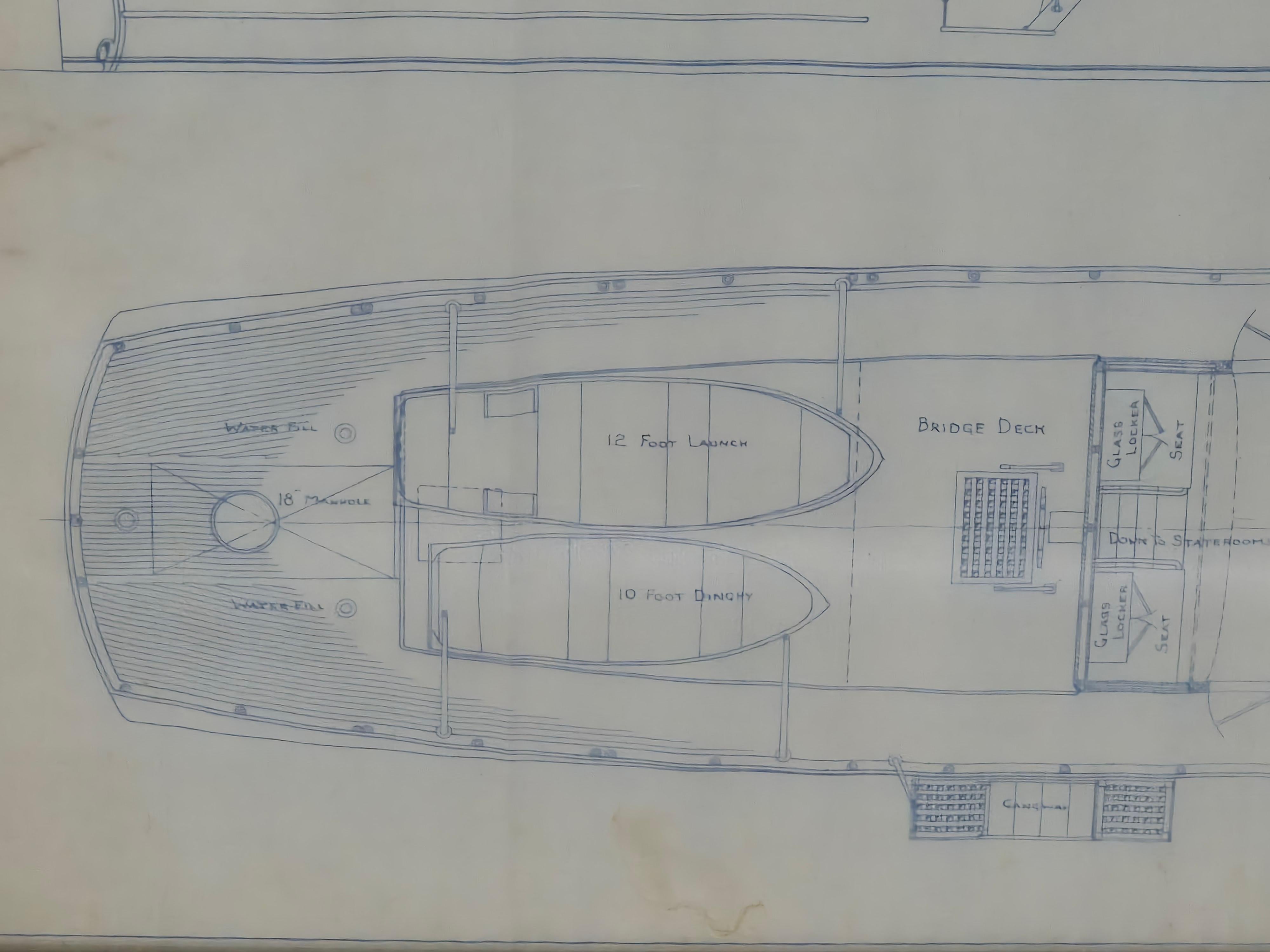 Plano de un yate a motor de crucero de sesenta y dos pies en venta 4