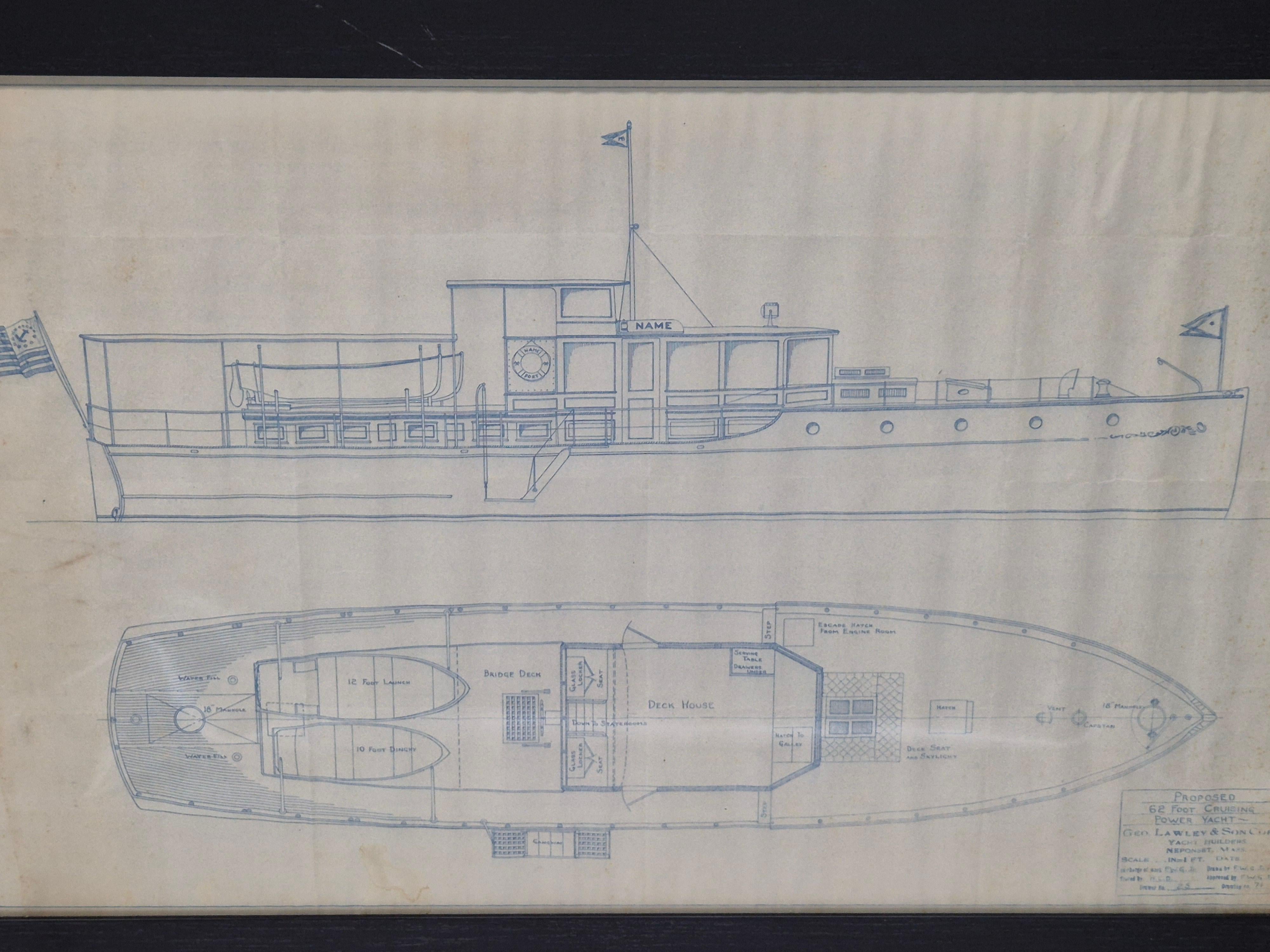Plano de un yate a motor de crucero de sesenta y dos pies en Bueno estado para la venta en Norwell, MA