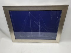 Yacht Blueprint of a Two-Masted Schooner by Arthur Shuman Jr.