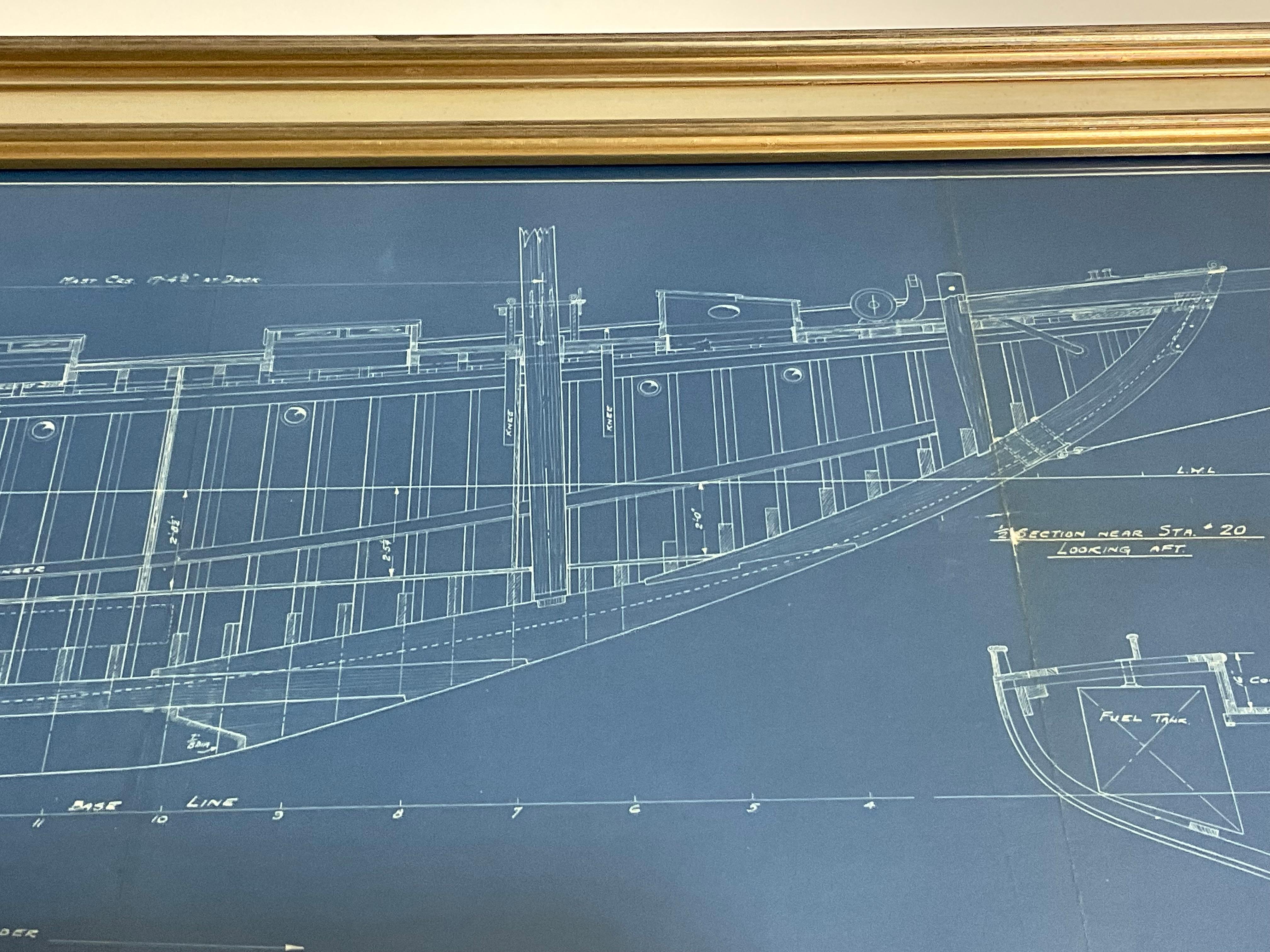 Yacht Blueprint of an Auxiliary Schooner Yacht For Sale 7