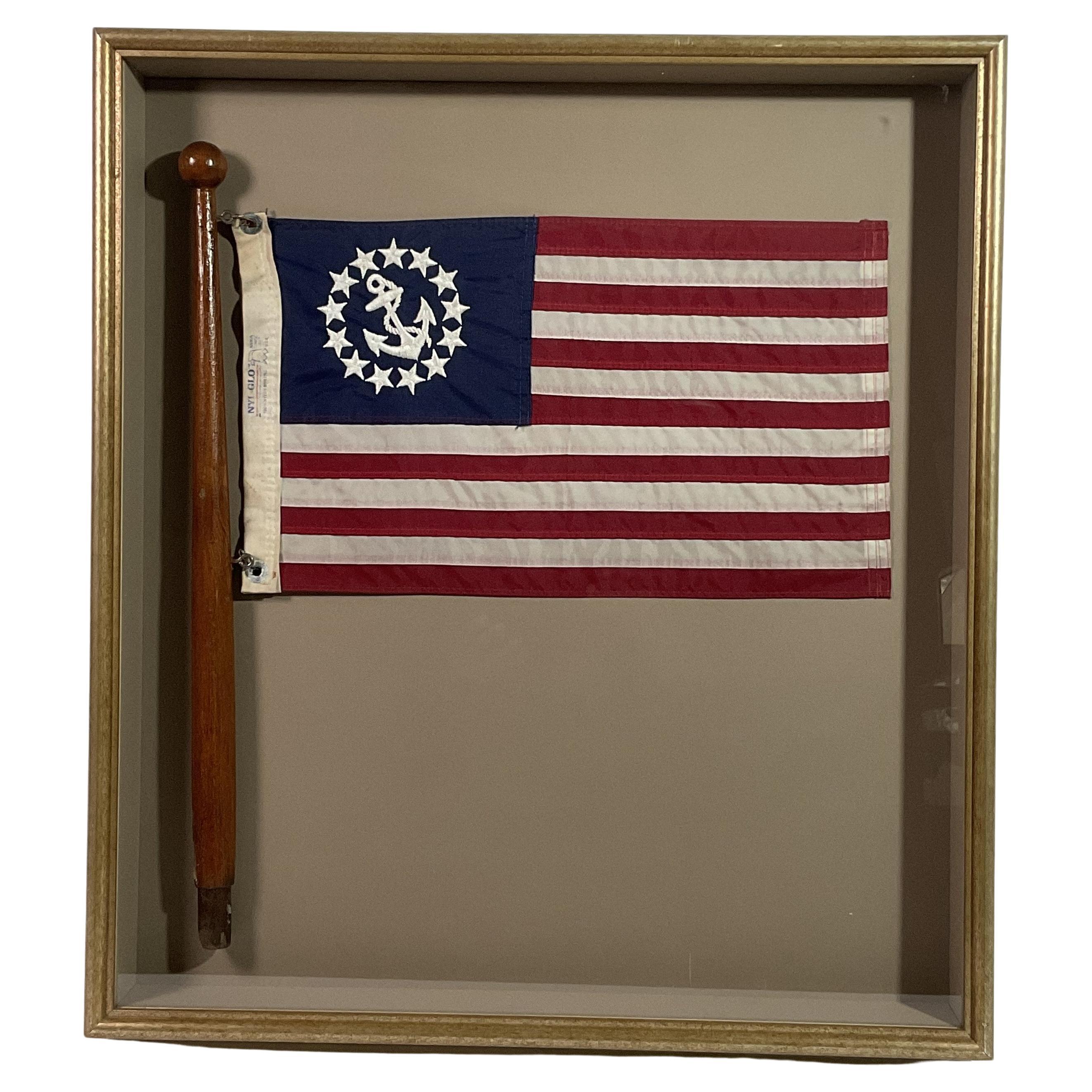 Yacht Ensign on Pole in Shadowbox Frame