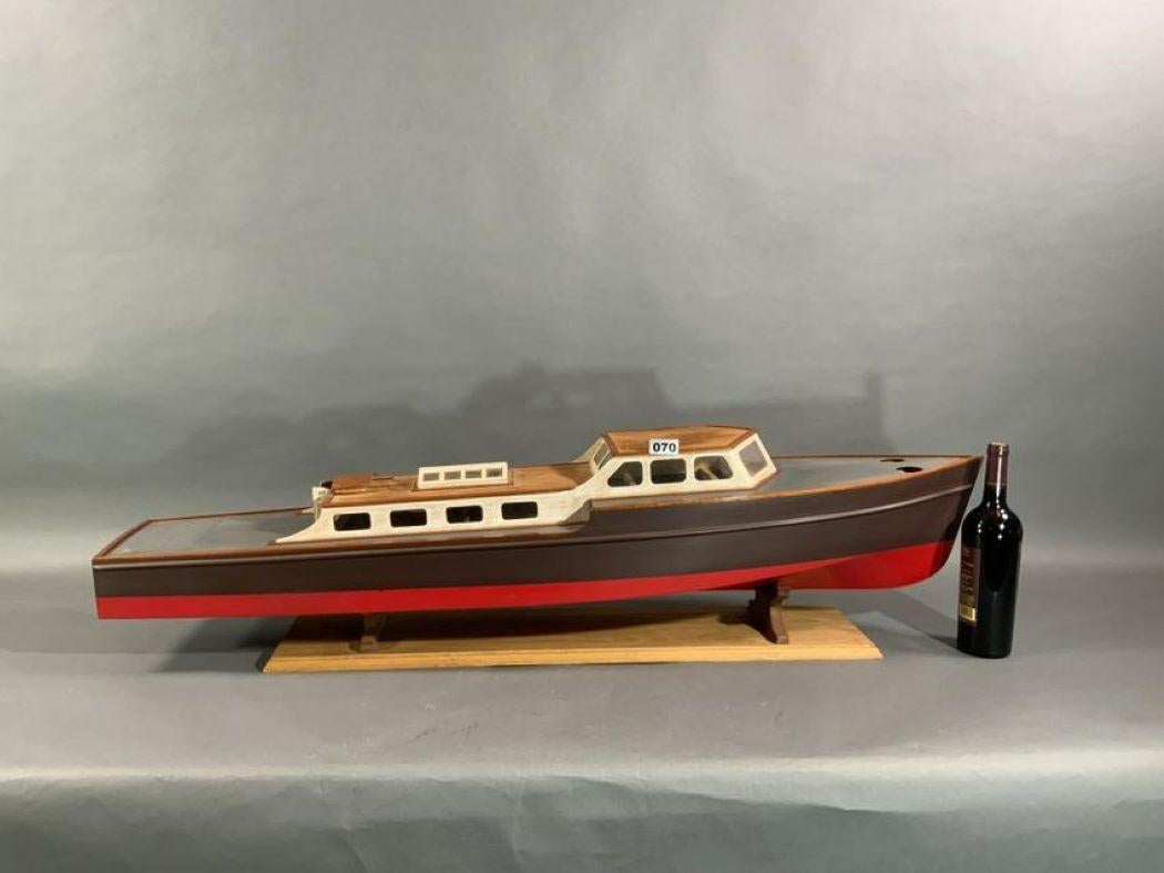 Mid-20th Century Yacht Model Built Plank on Frame For Sale