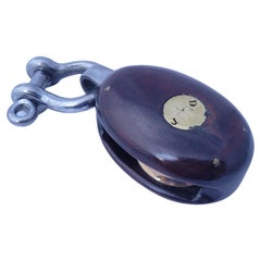 Used Yacht Pulley of Rosewood and Brass