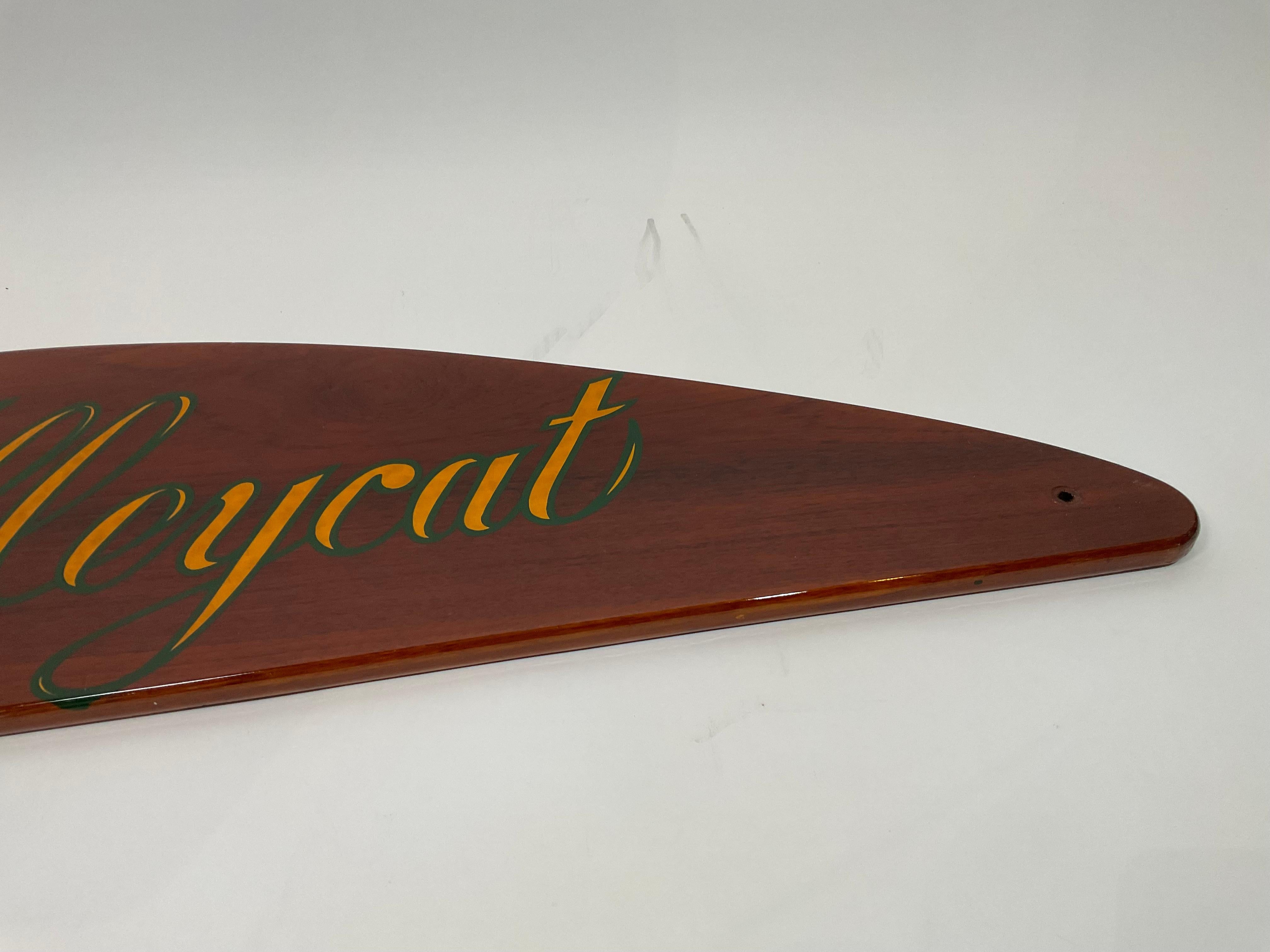 Wood Yacht Quarterboard from the Alleycat For Sale