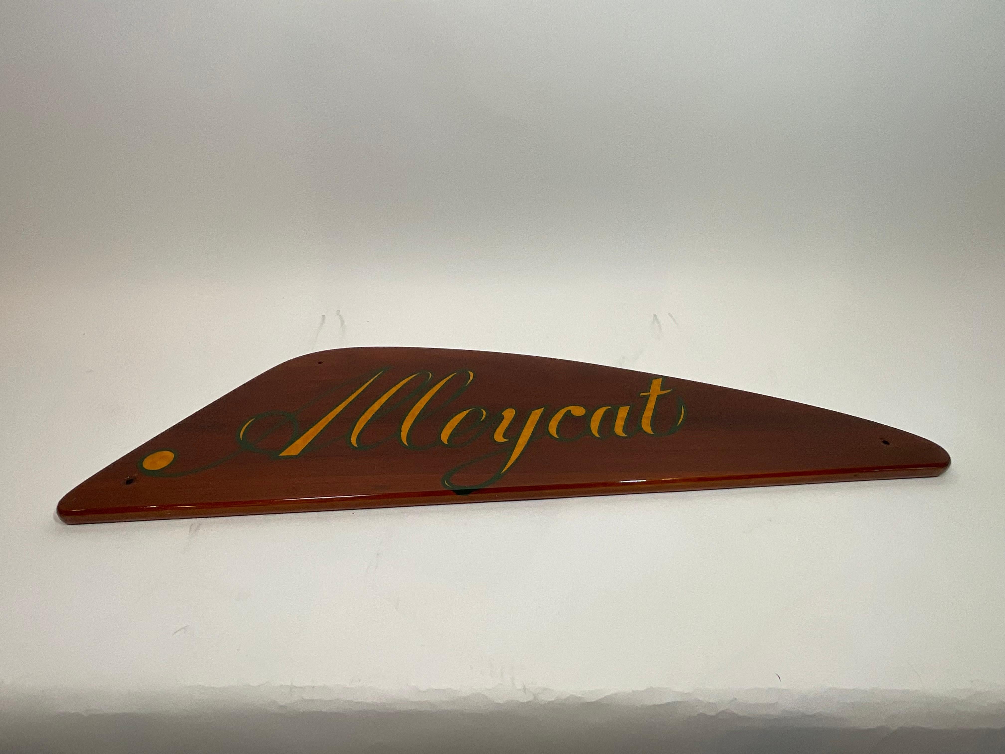 Yacht Quarterboard from the Alleycat For Sale 1
