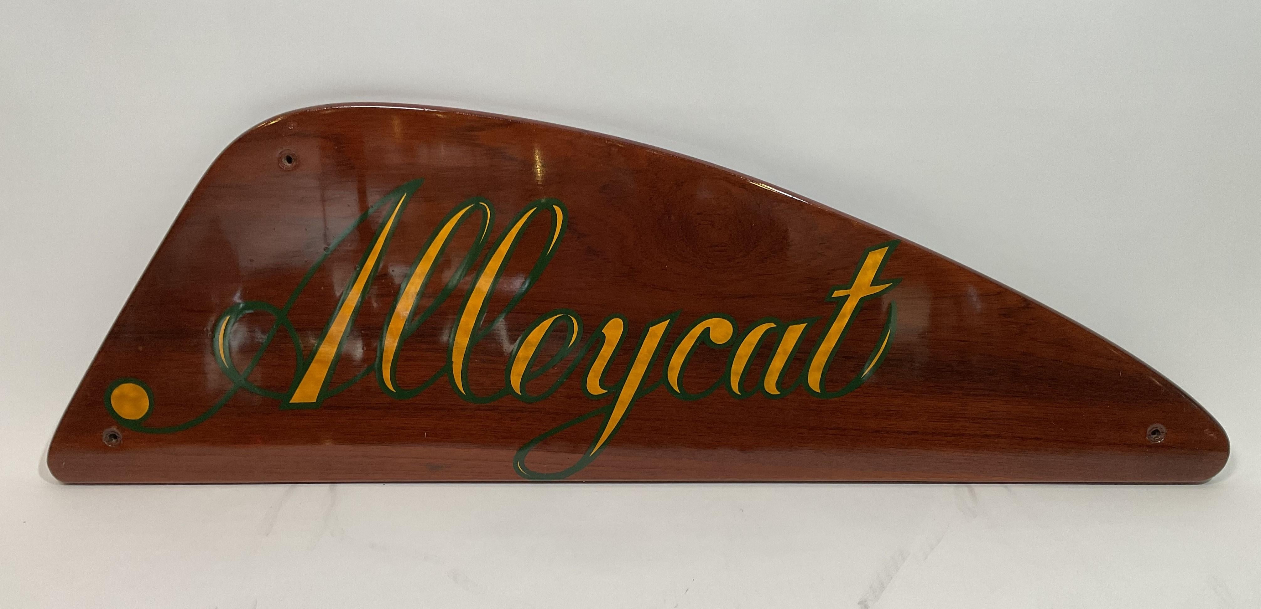 Yacht Quarterboard from the Alleycat For Sale