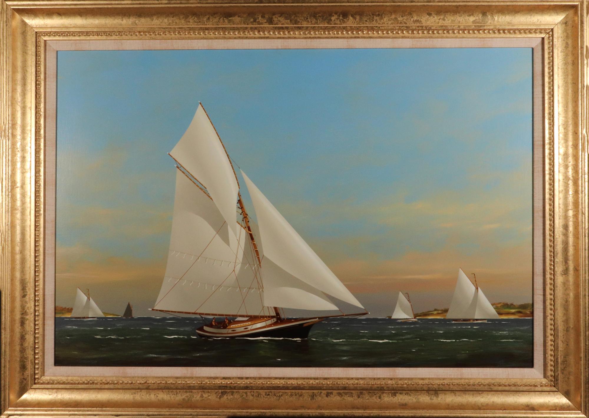 Moderno Yacht Racing al largo di Cape Cod, Vernon Broe (americano 1930-2011) in vendita