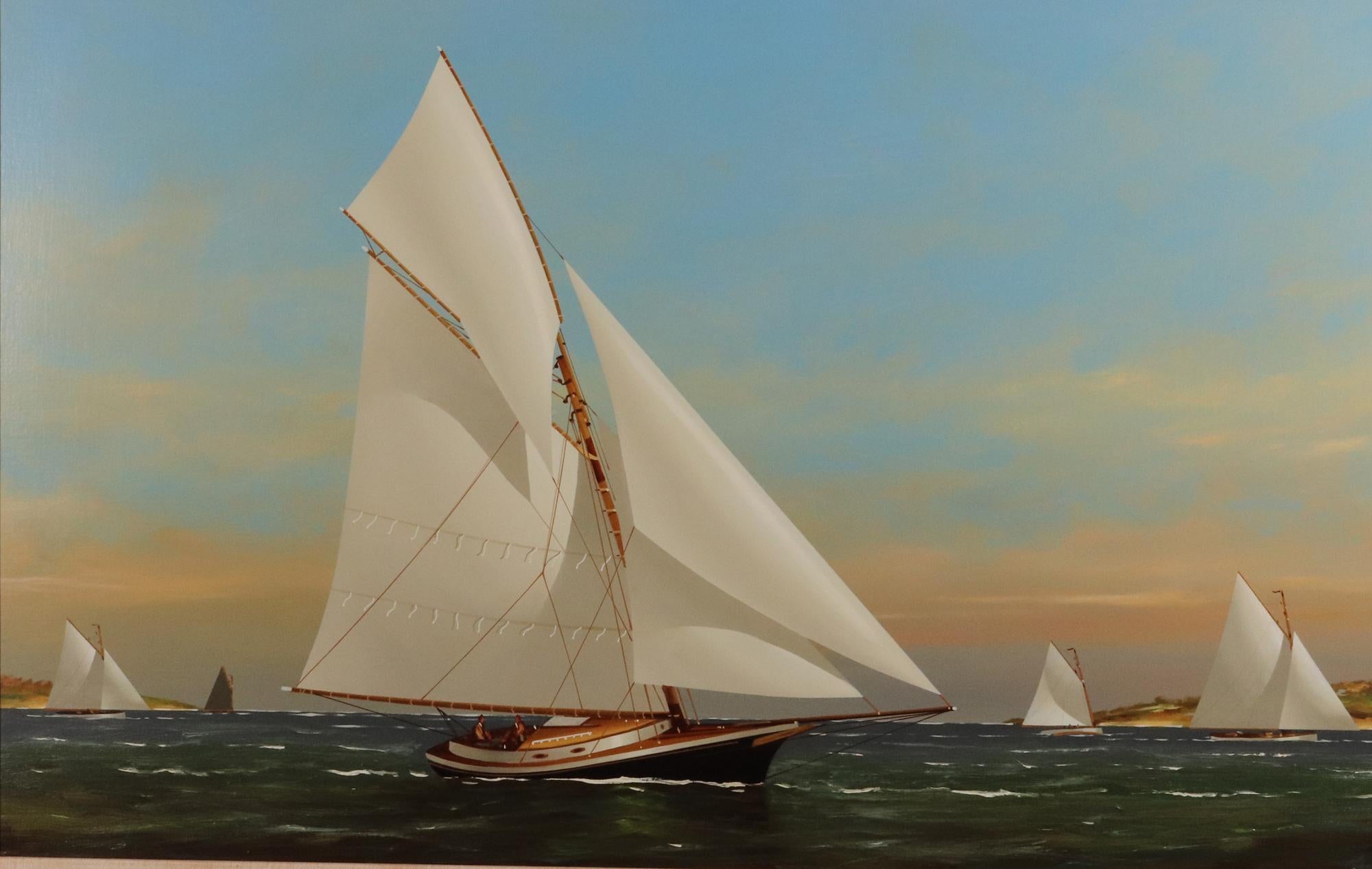 Yacht Racing off Cape Cod, Vernon Broe (American 1930-2011) In Good Condition For Sale In Downingtown, PA