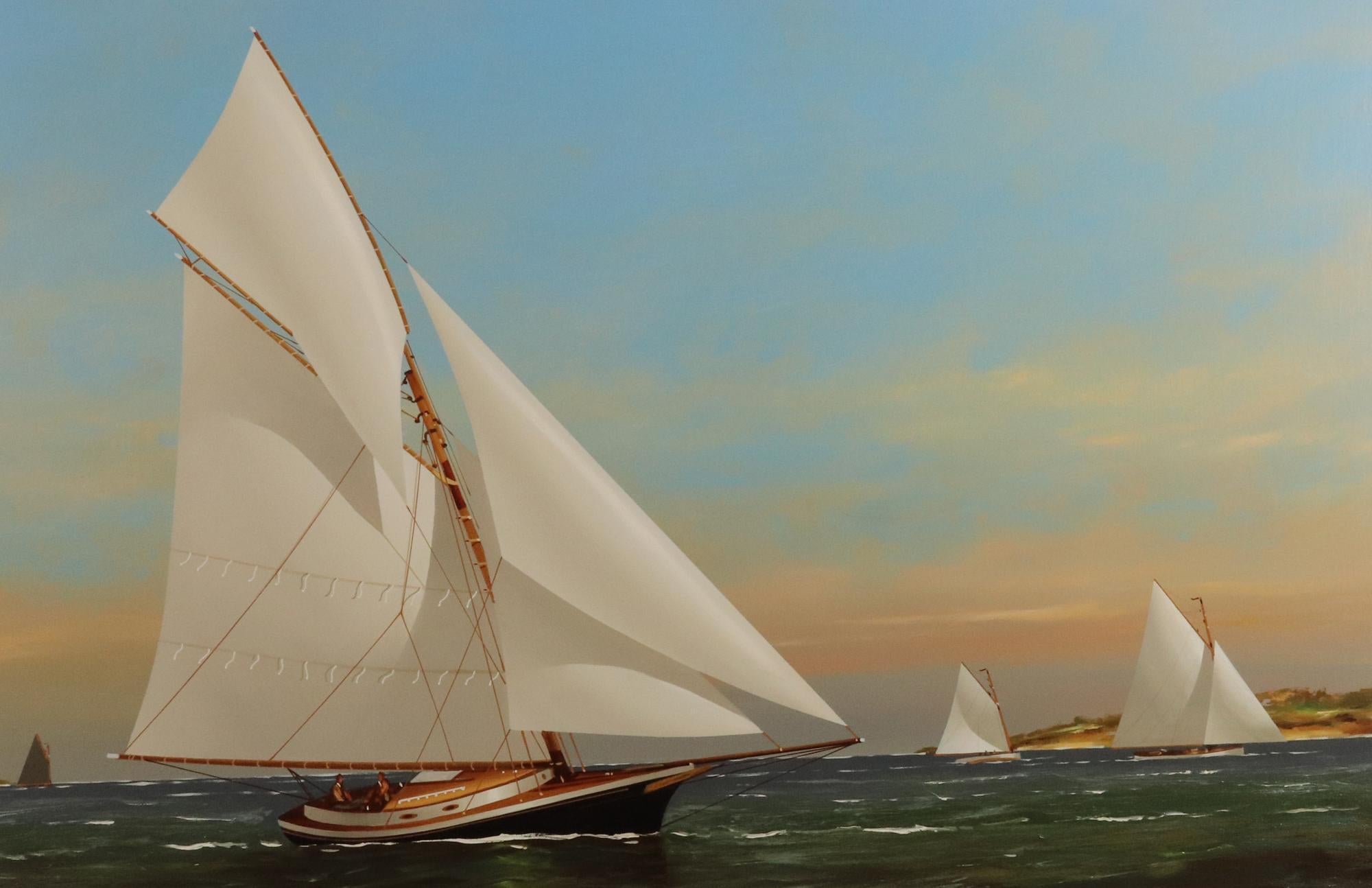 Yacht Racing al largo di Cape Cod, Vernon Broe (americano 1930-2011) In condizioni buone in vendita a Downingtown, PA