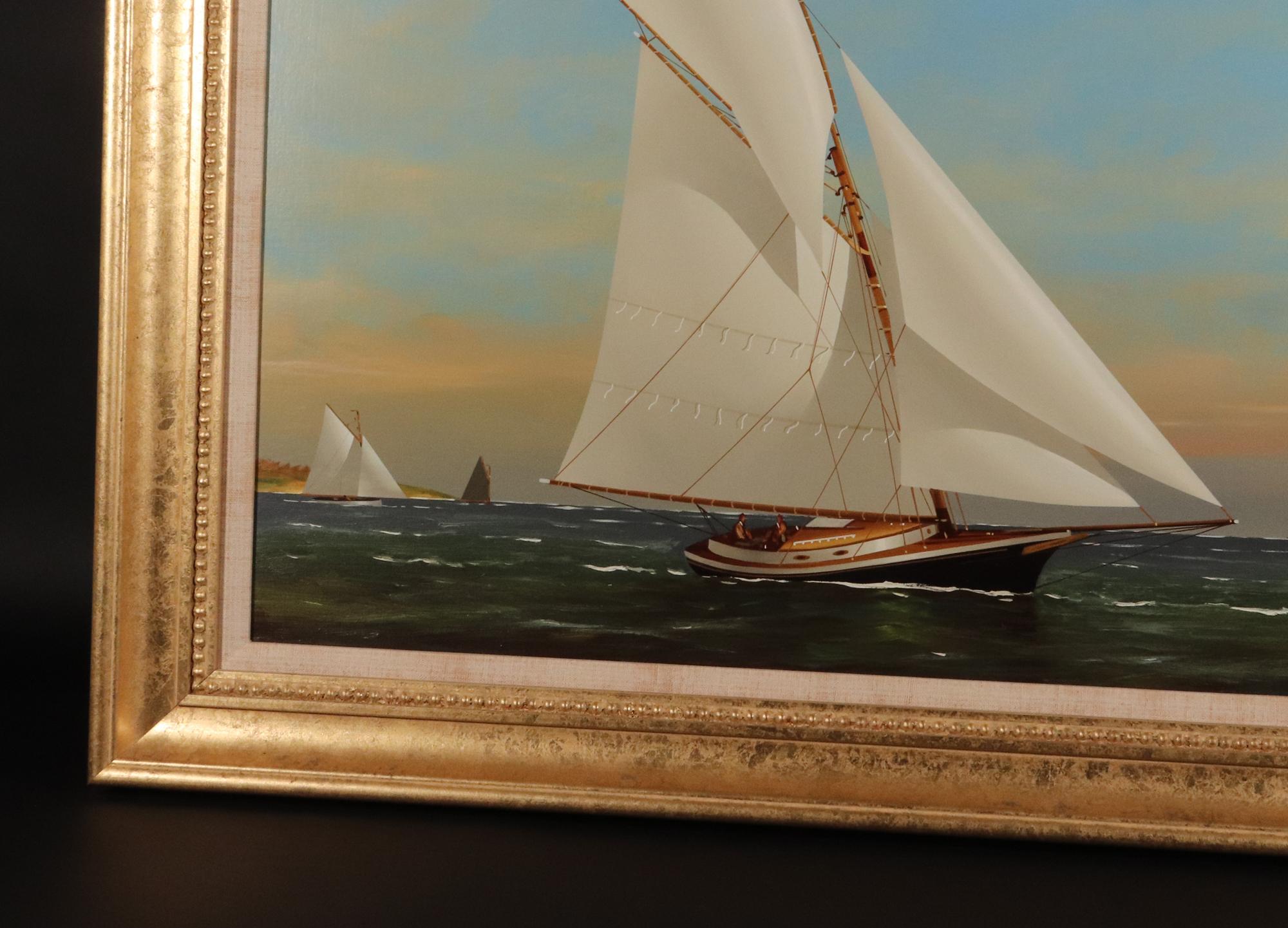 Paint Yacht Racing off Cape Cod, Vernon Broe (American 1930-2011) For Sale