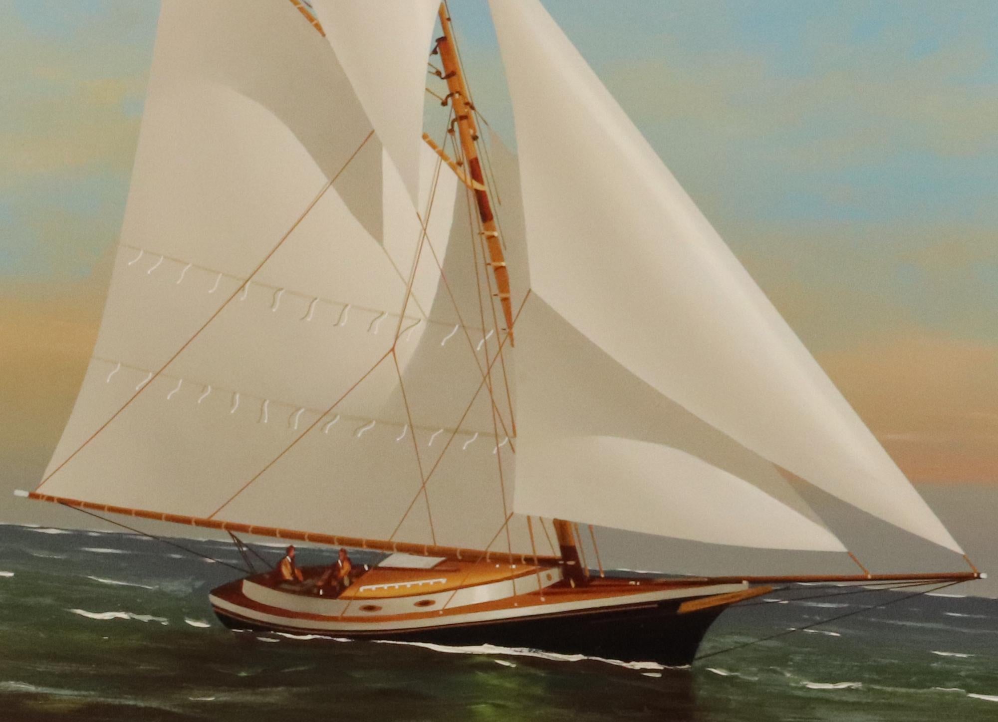 Pittura Yacht Racing al largo di Cape Cod, Vernon Broe (americano 1930-2011) in vendita