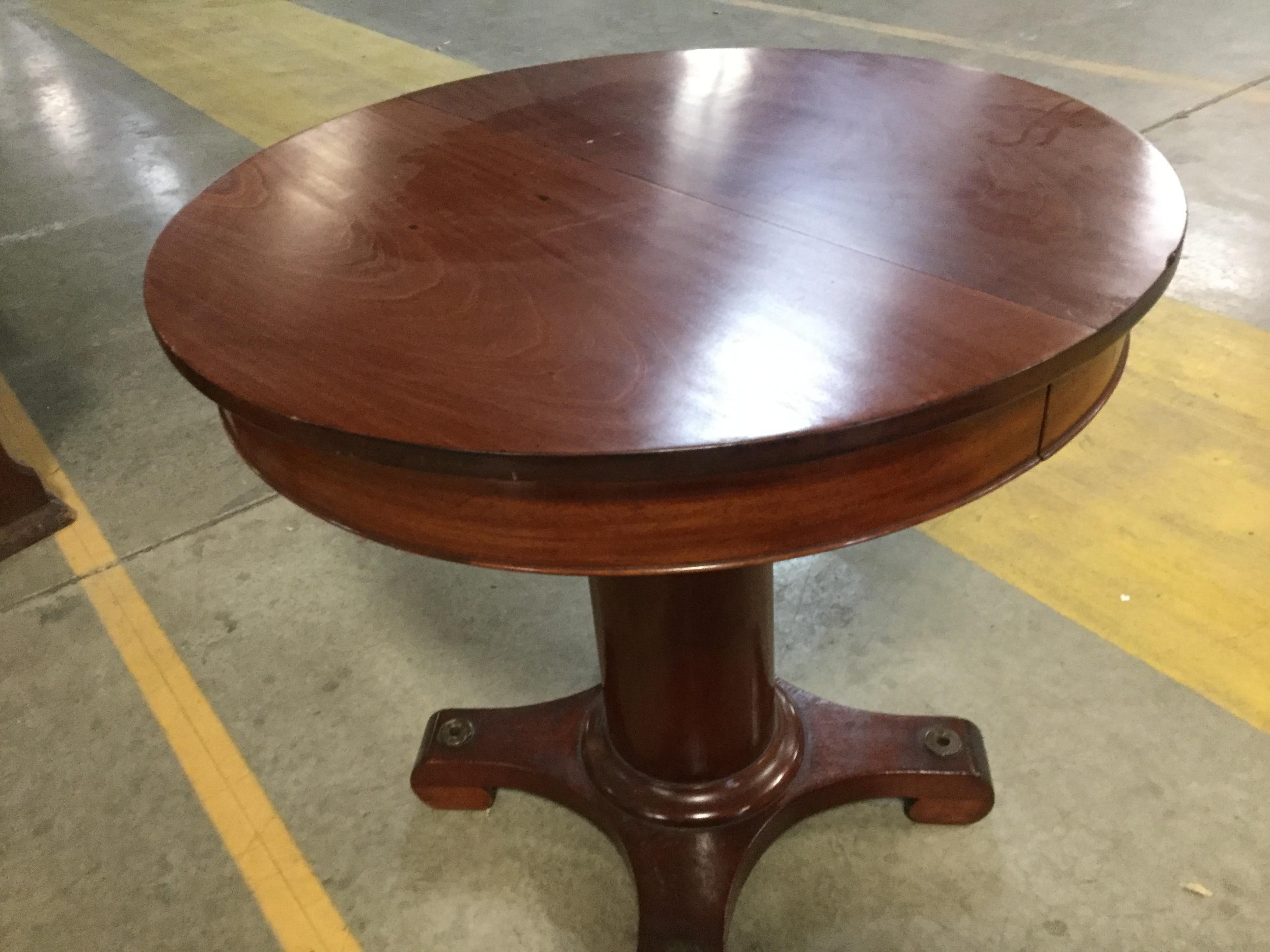 Early 20th Century Yacht Table Round Dining or Side Table, 1920s For Sale